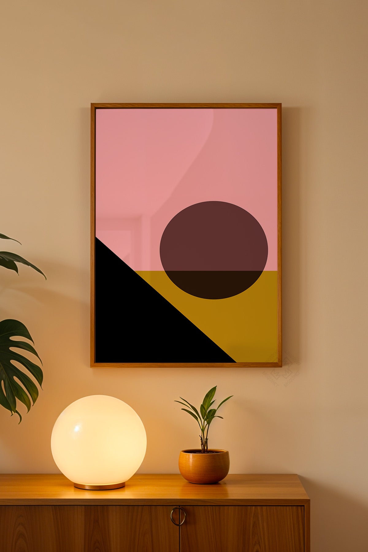 Bauhaus Serisi Ahşap Çerçeveli Poster, Tablo No:76