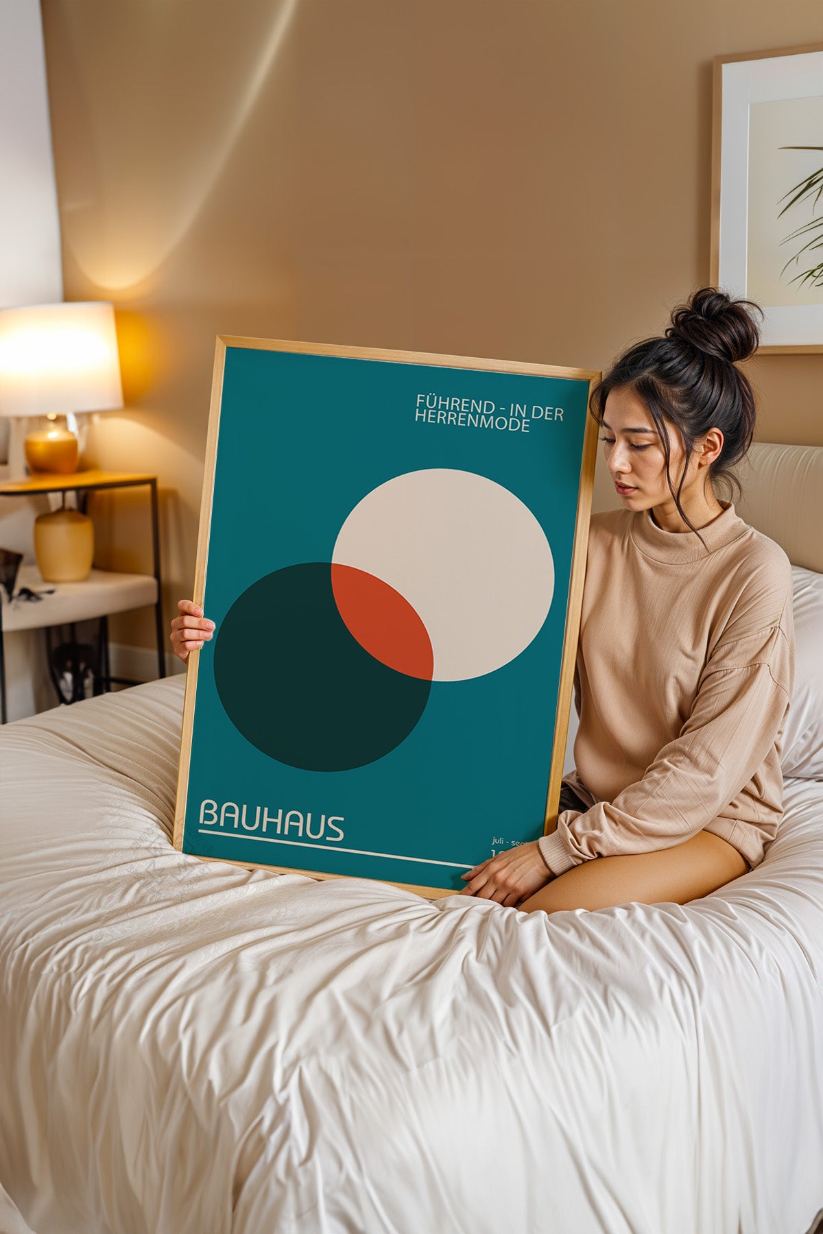 Bauhaus Serisi Ahşap Çerçeveli Poster, Tablo No:18