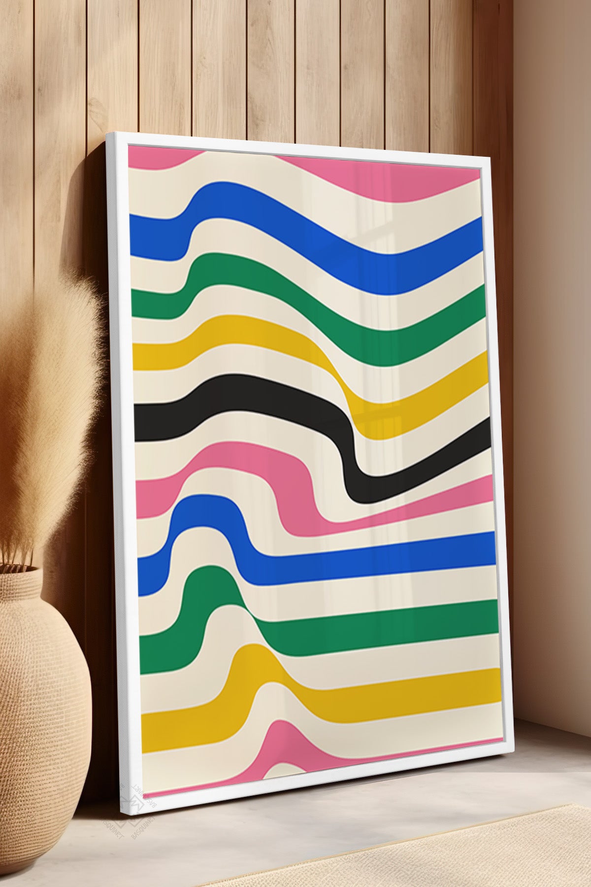 Bauhaus Serisi Beyaz Çerçeveli Poster, Tablo No:36