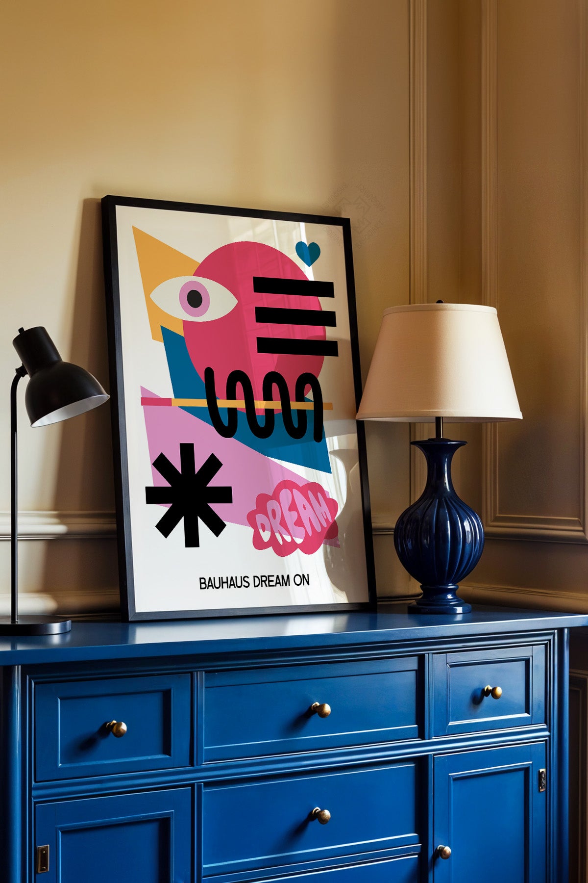 Bauhaus Serisi Siyah Çerçeveli Poster, Tablo No:117