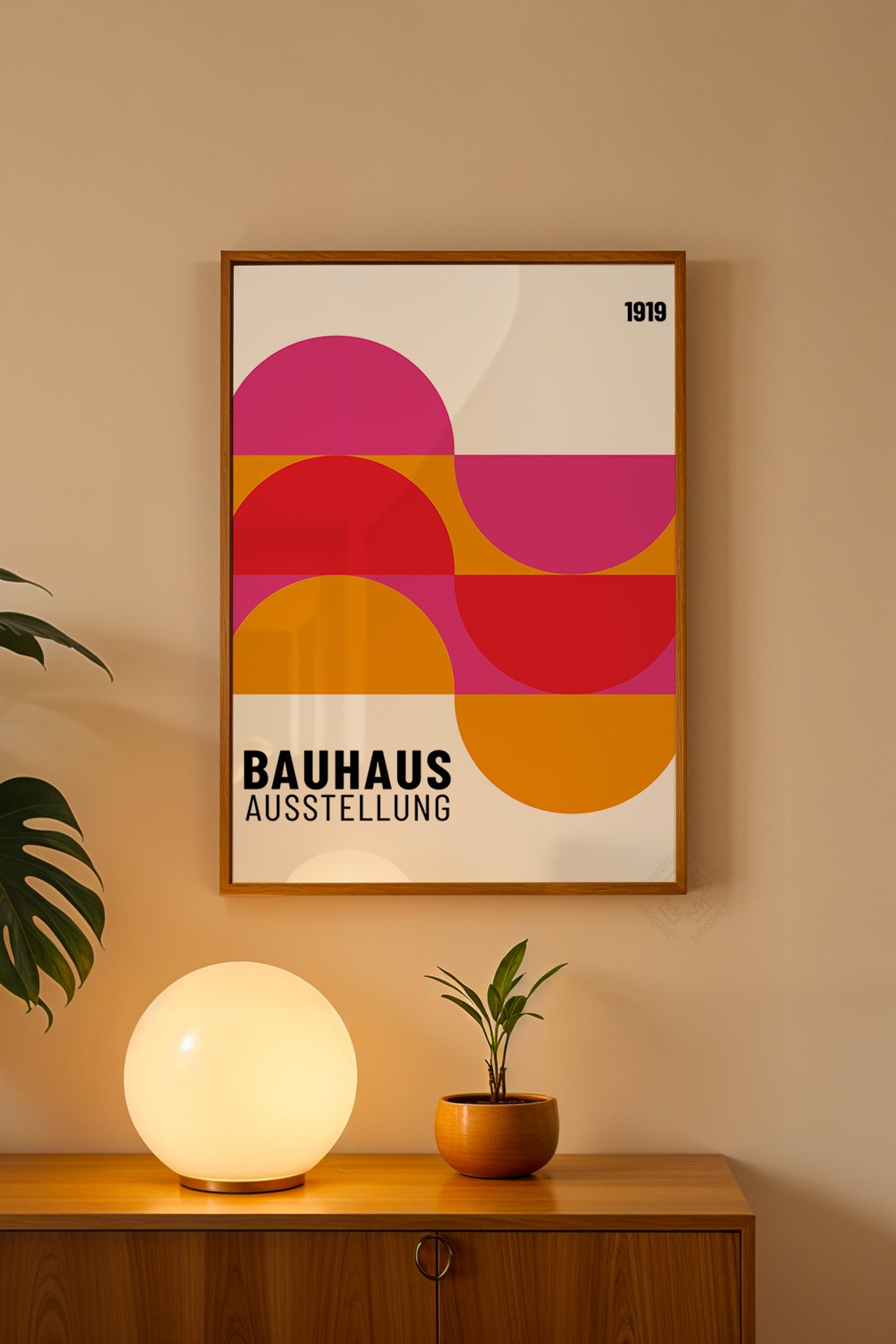 Bauhaus Serisi Ahşap Çerçeveli Poster, Tablo No:87
