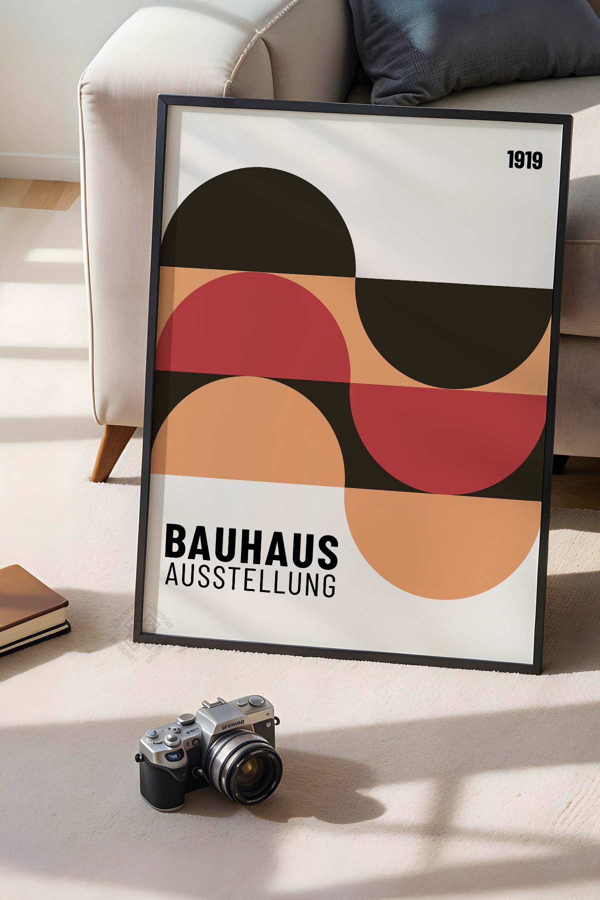 Bauhaus Serisi Siyah Çerçeveli Poster, Tablo No:88