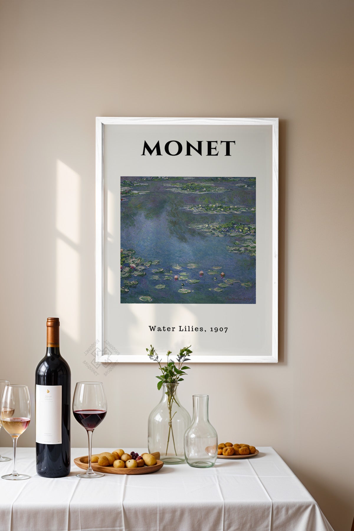 Claude Monet Serisi Beyaz Çerçeveli Poster, Tablo Duvar Dekoru No:13