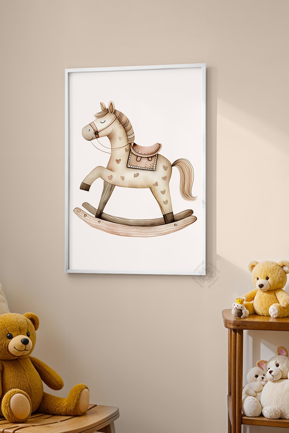 Çocuk Odası, Bebek Odası Beyaz Çerçeveli Poster, Tablo No:55