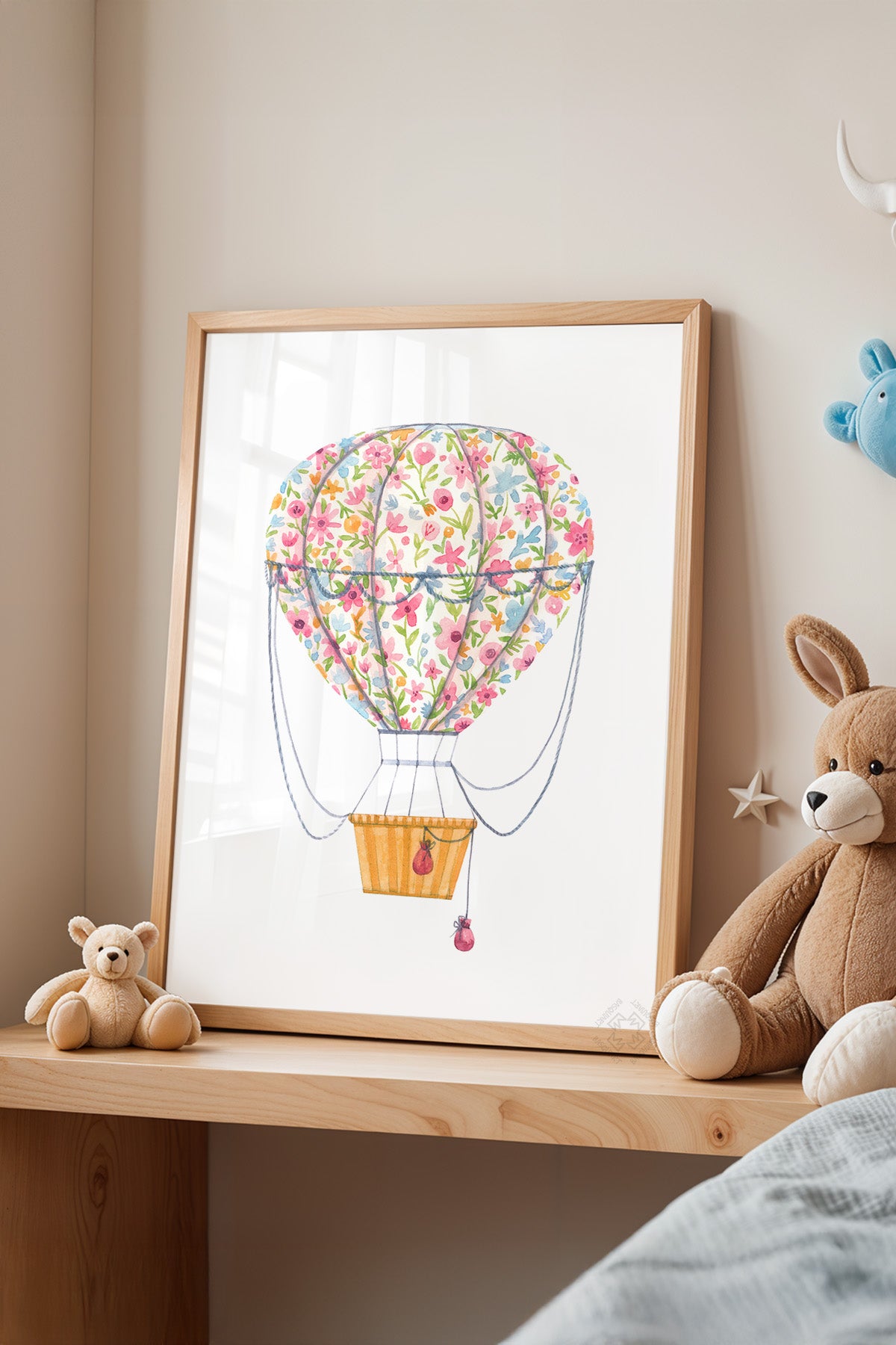 Çocuk Odası, Bebek Odası Ahşap Çerçeveli Poster, Tablo No:5