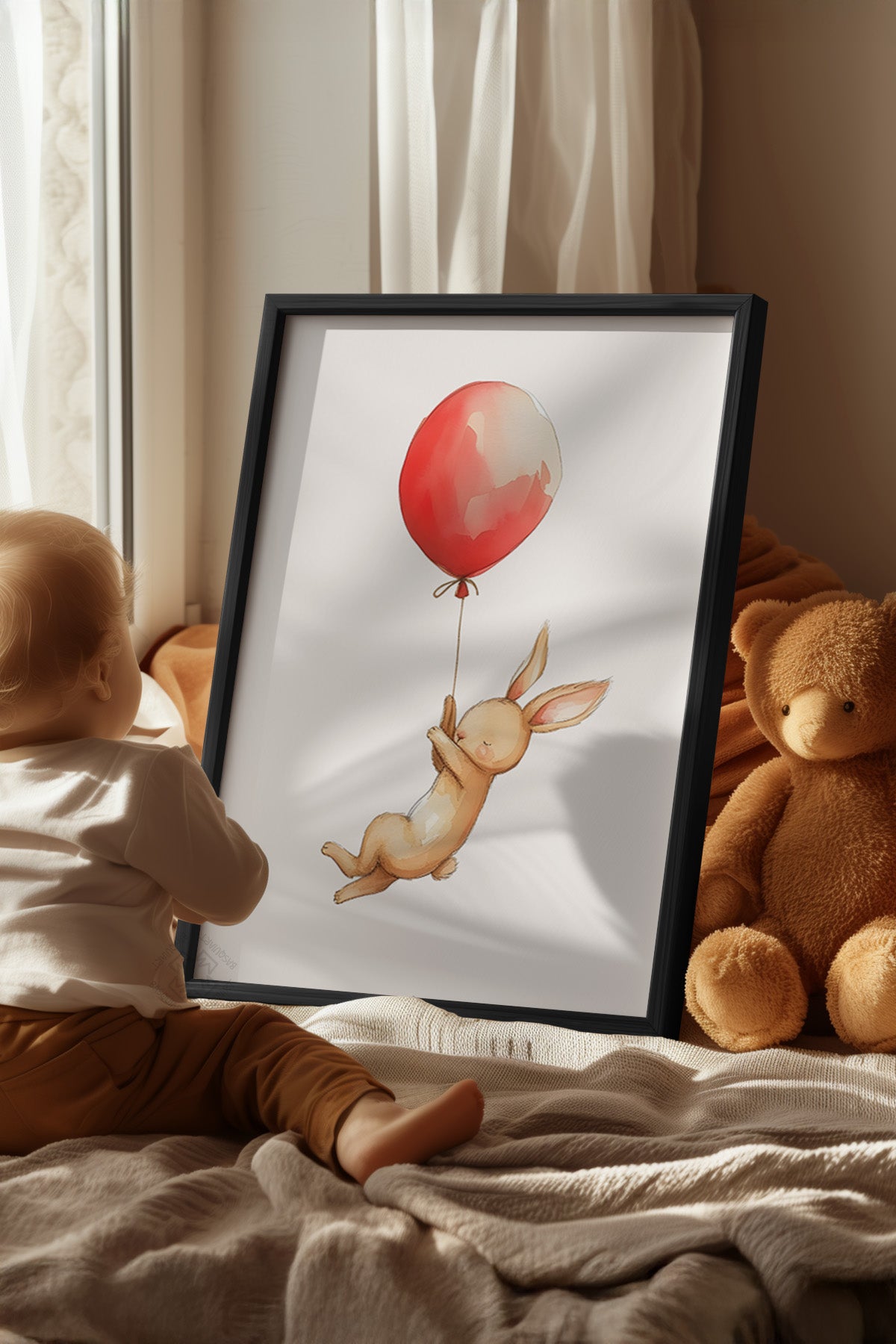 Çocuk Odası, Bebek Odası Siyah Çerçeveli Poster, Tablo No:75