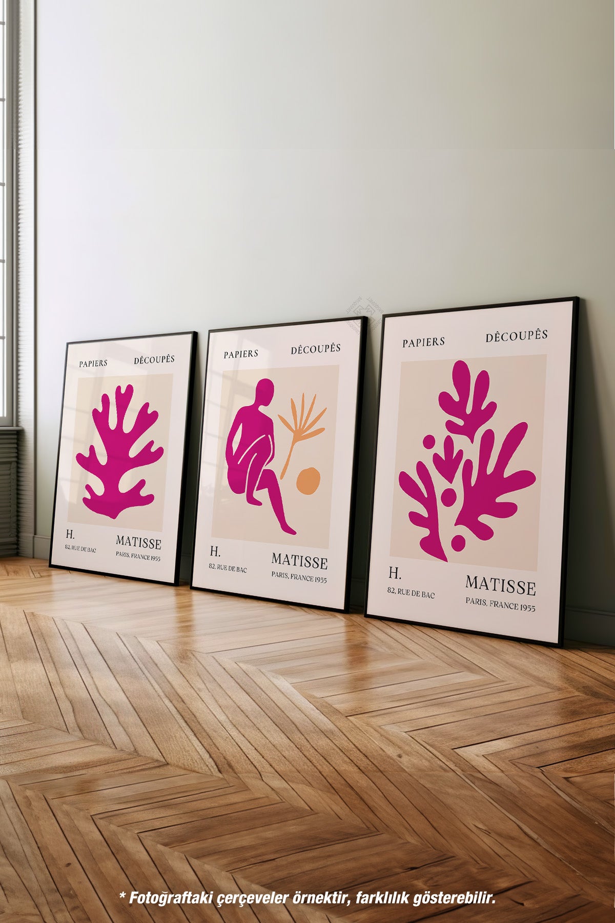 Matisse Modern 3'lü Siyah Çerçeveli Poster, Tablo Seti No:23