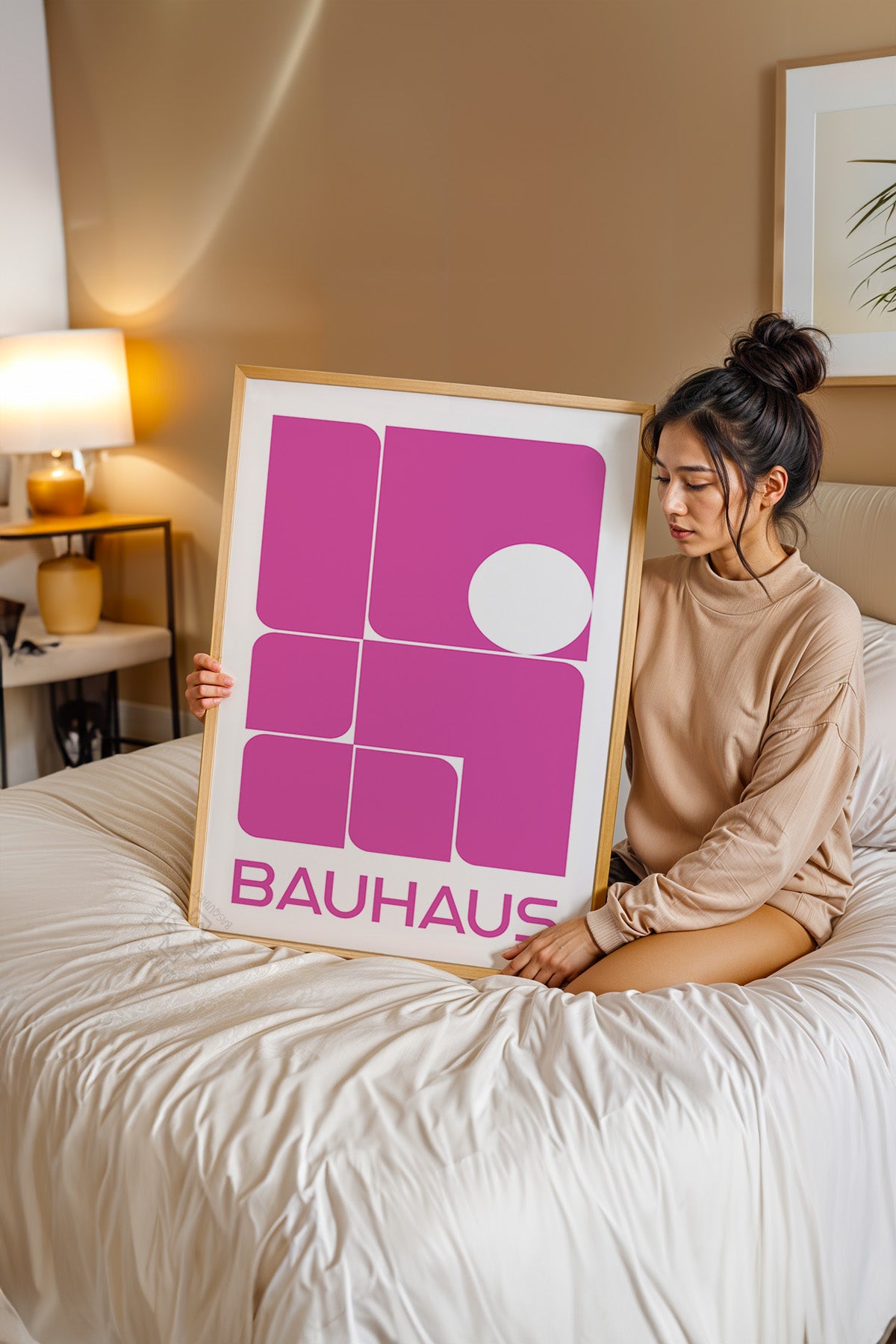 Bauhaus Serisi Ahşap Çerçeveli Poster, Tablo No:83