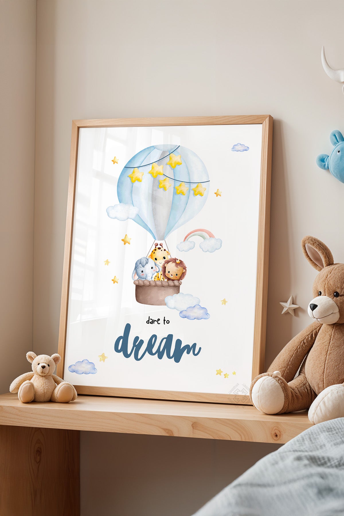 Çocuk Odası, Bebek Odası Ahşap Çerçeveli Poster, Tablo No:23