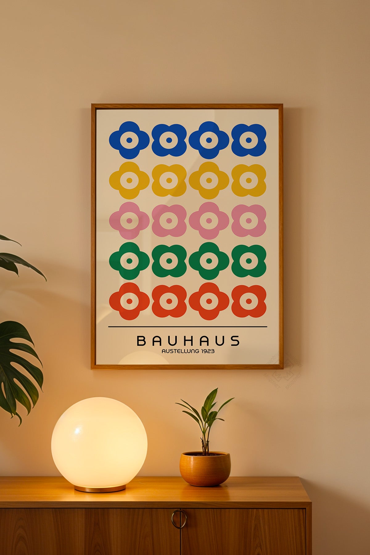 Bauhaus Serisi Ahşap Çerçeveli Poster, Tablo No:97