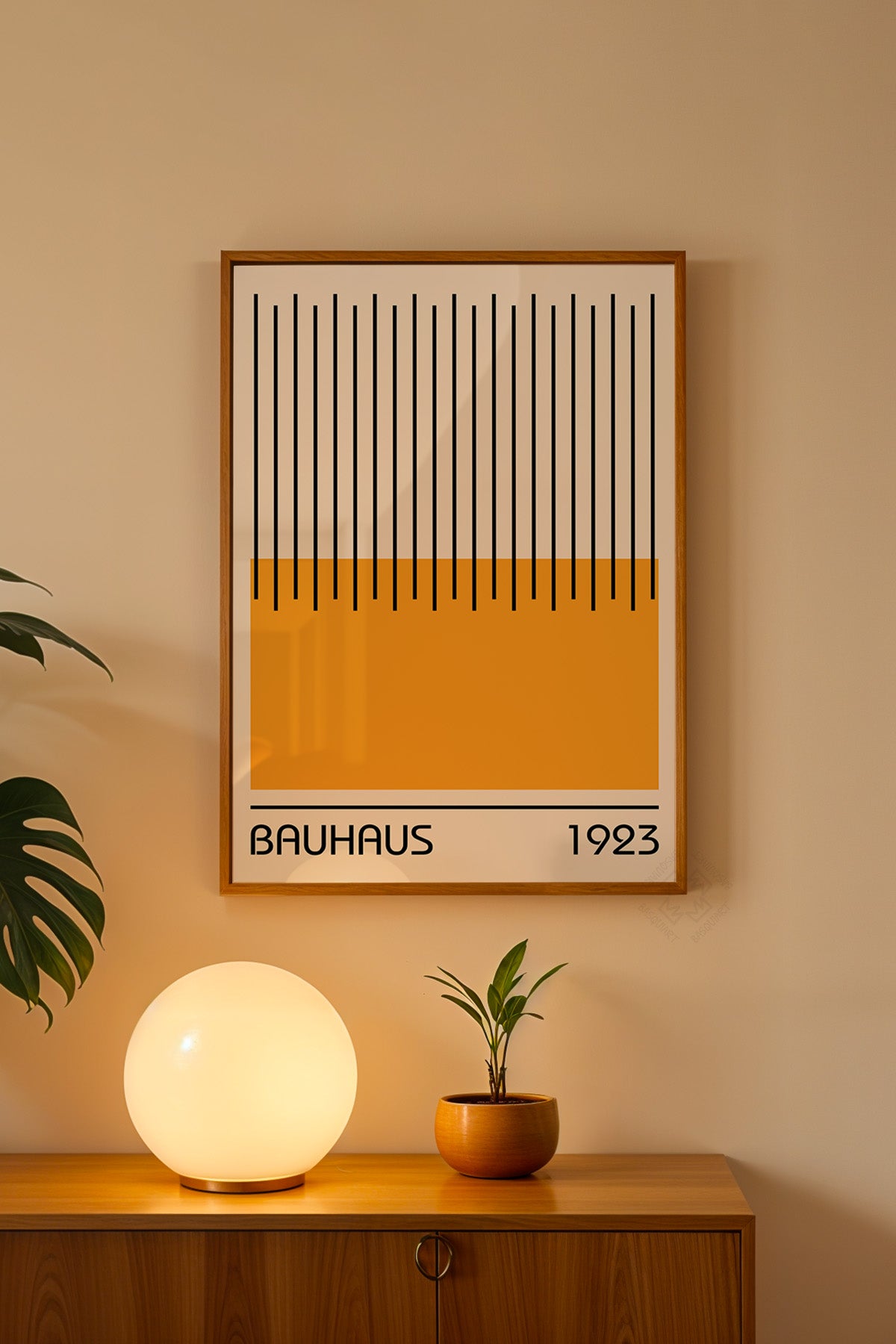 Bauhaus Serisi Ahşap Çerçeveli Poster, Tablo No:23