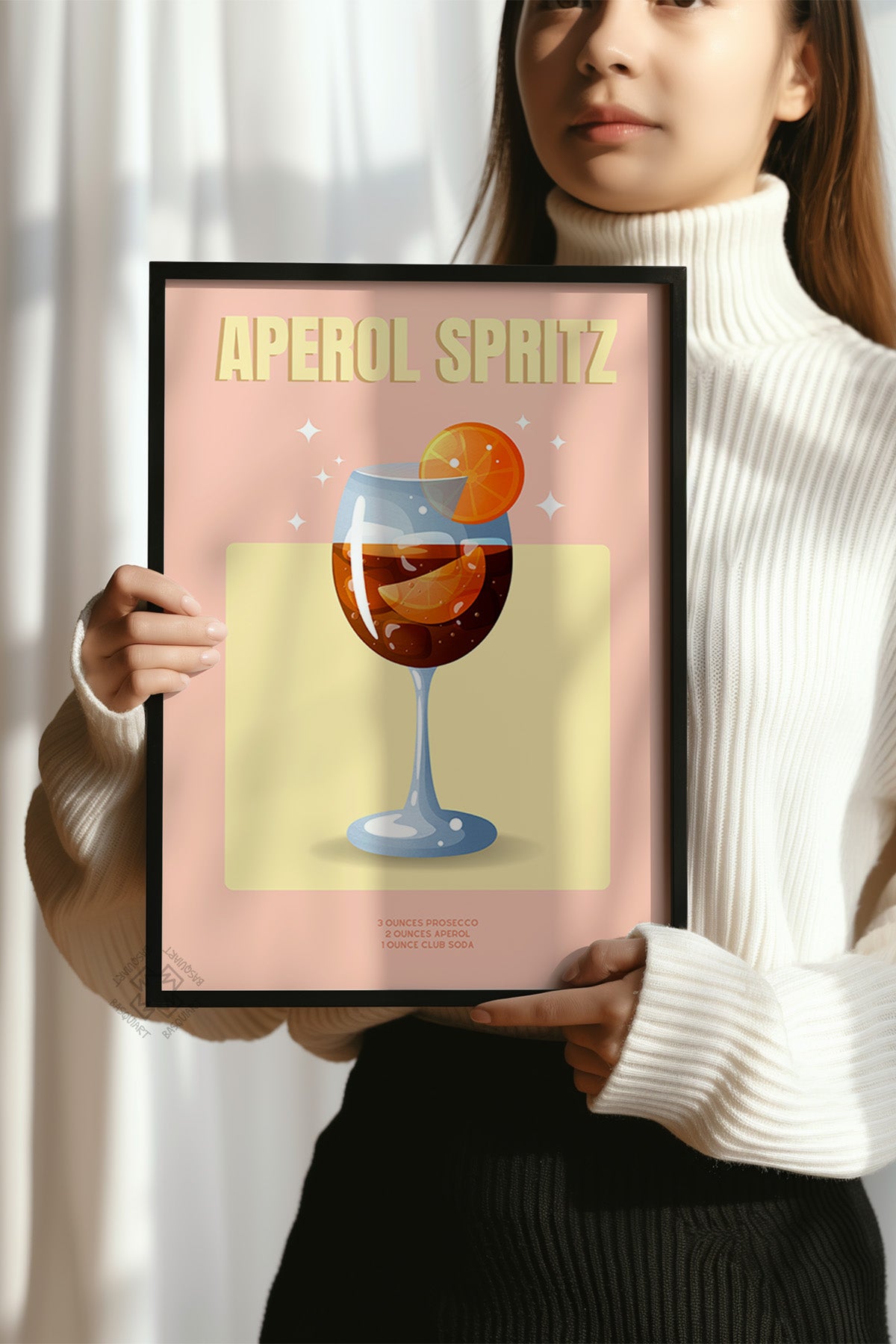 Kokteyl Serisi Siyah Çerçeveli Poster, Tablo, Cafe, Restoran, Mutfak Duvar Dekoru No:49