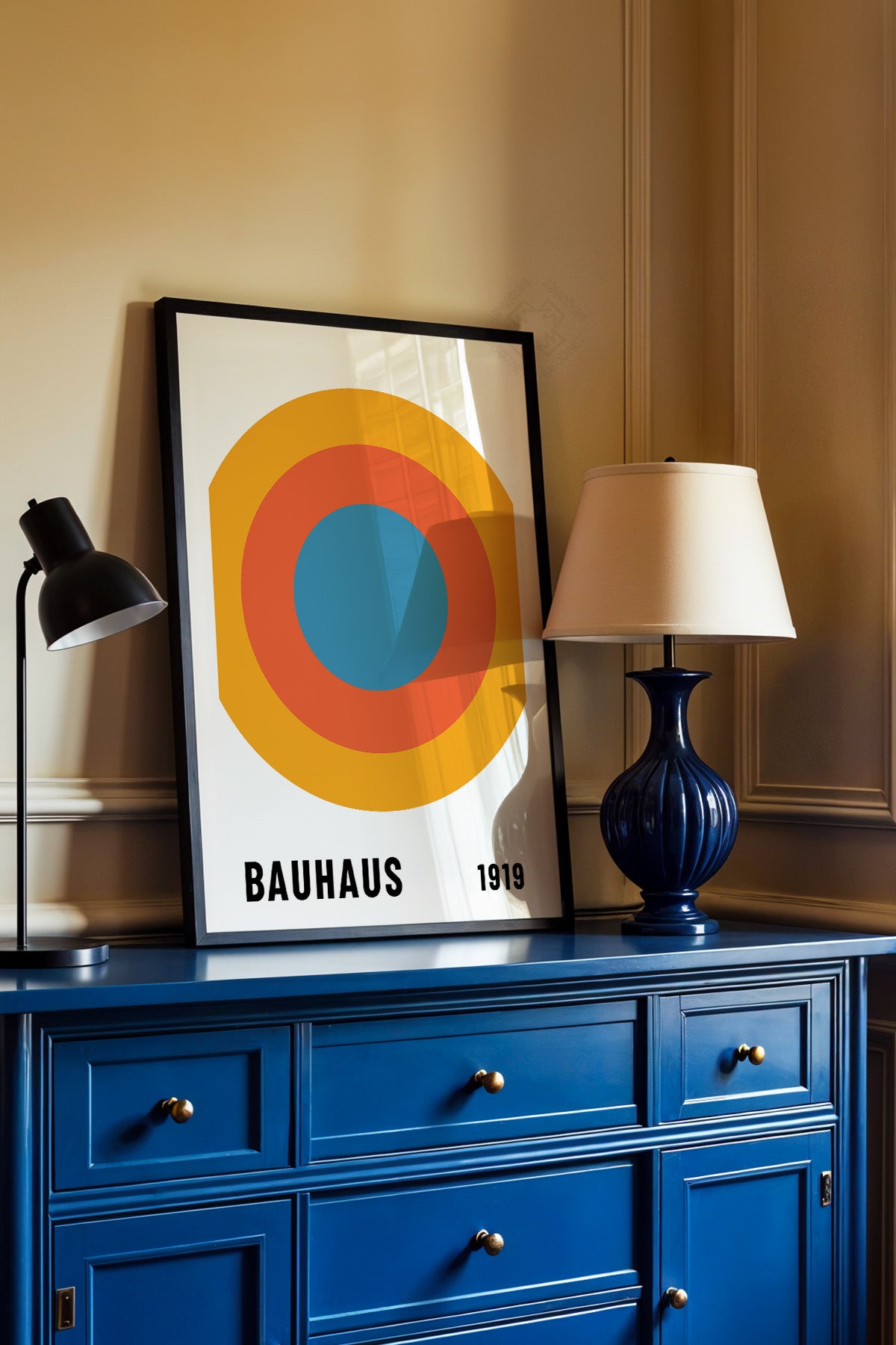 Bauhaus Serisi Siyah Çerçeveli Poster, Tablo No:94
