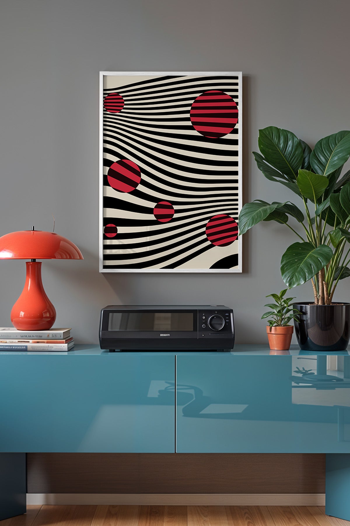 Bauhaus Serisi Beyaz Çerçeveli Poster, Tablo No:32