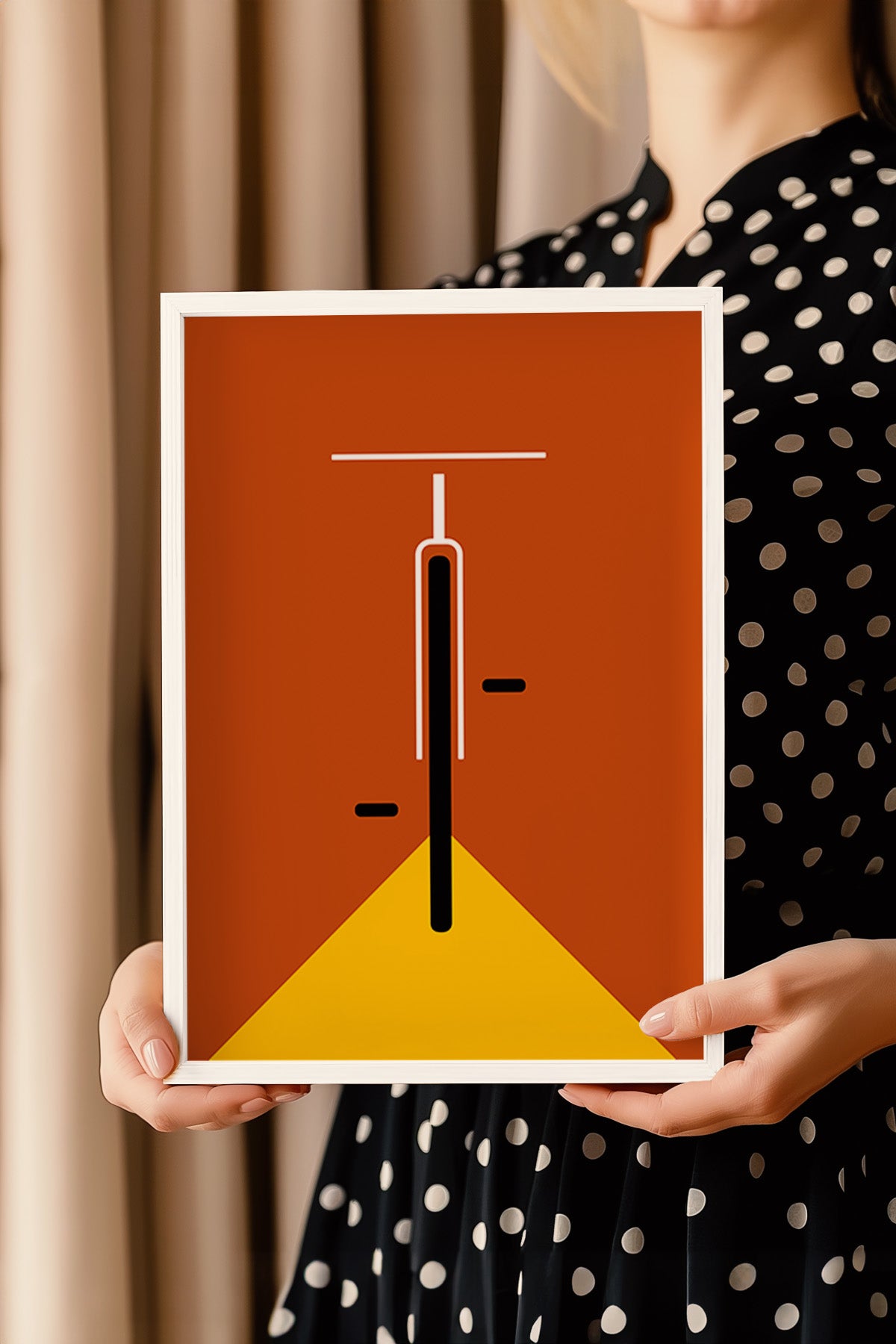 Bauhaus Serisi Beyaz Çerçeveli Poster, Tablo No:57