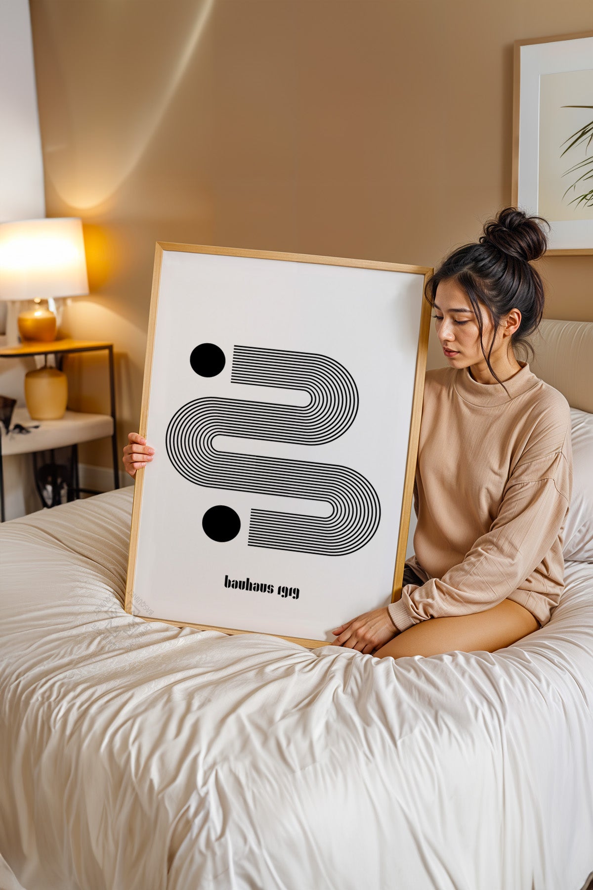 Bauhaus Serisi Ahşap Çerçeveli Poster, Tablo No:48
