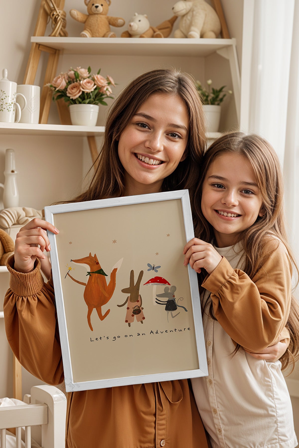 Çocuk Odası, Bebek Odası Beyaz Çerçeveli Poster, Tablo No:38