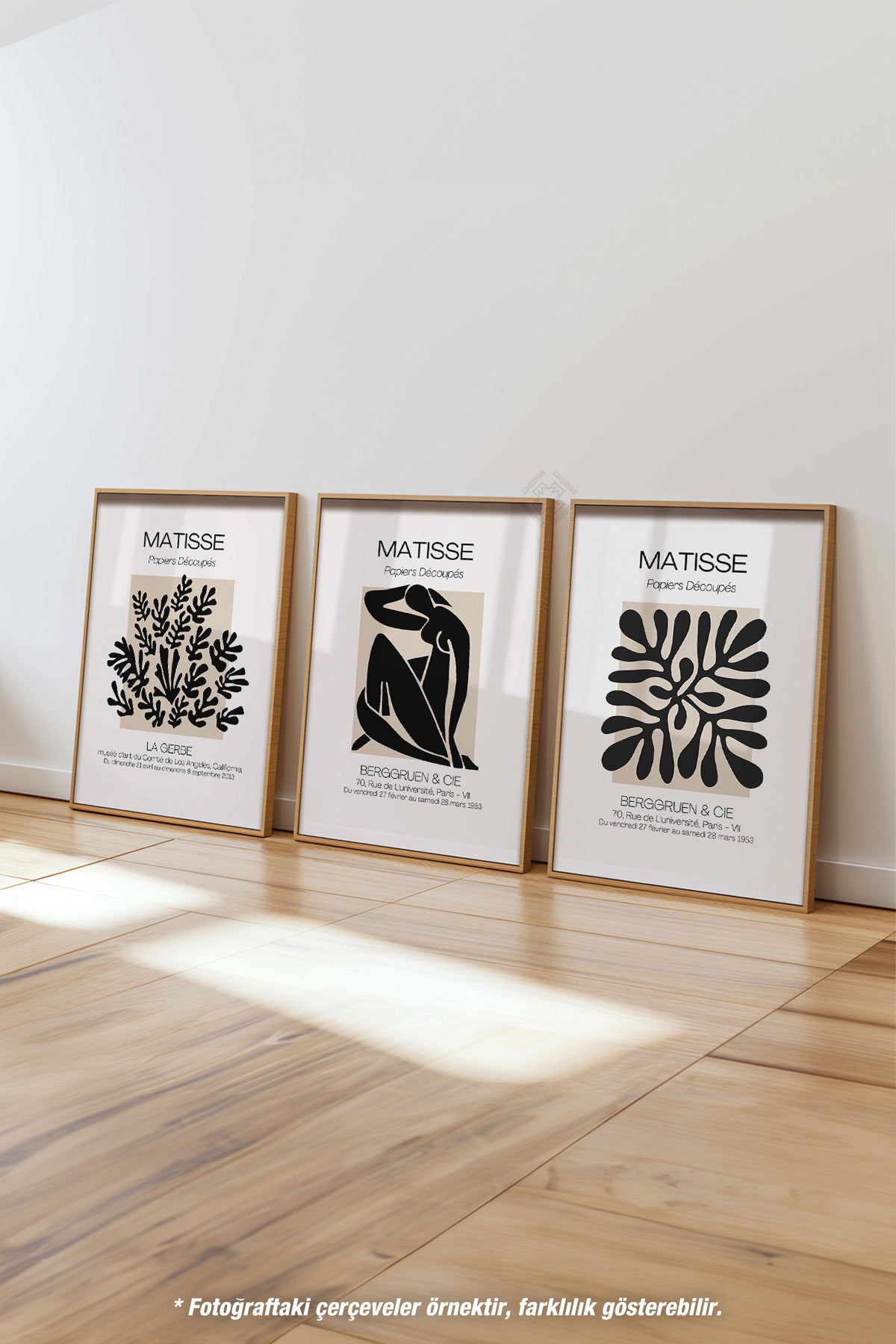 Bohem Matisse 3'lü Ahşap Çerçeveli Poster, Tablo Seti No:34