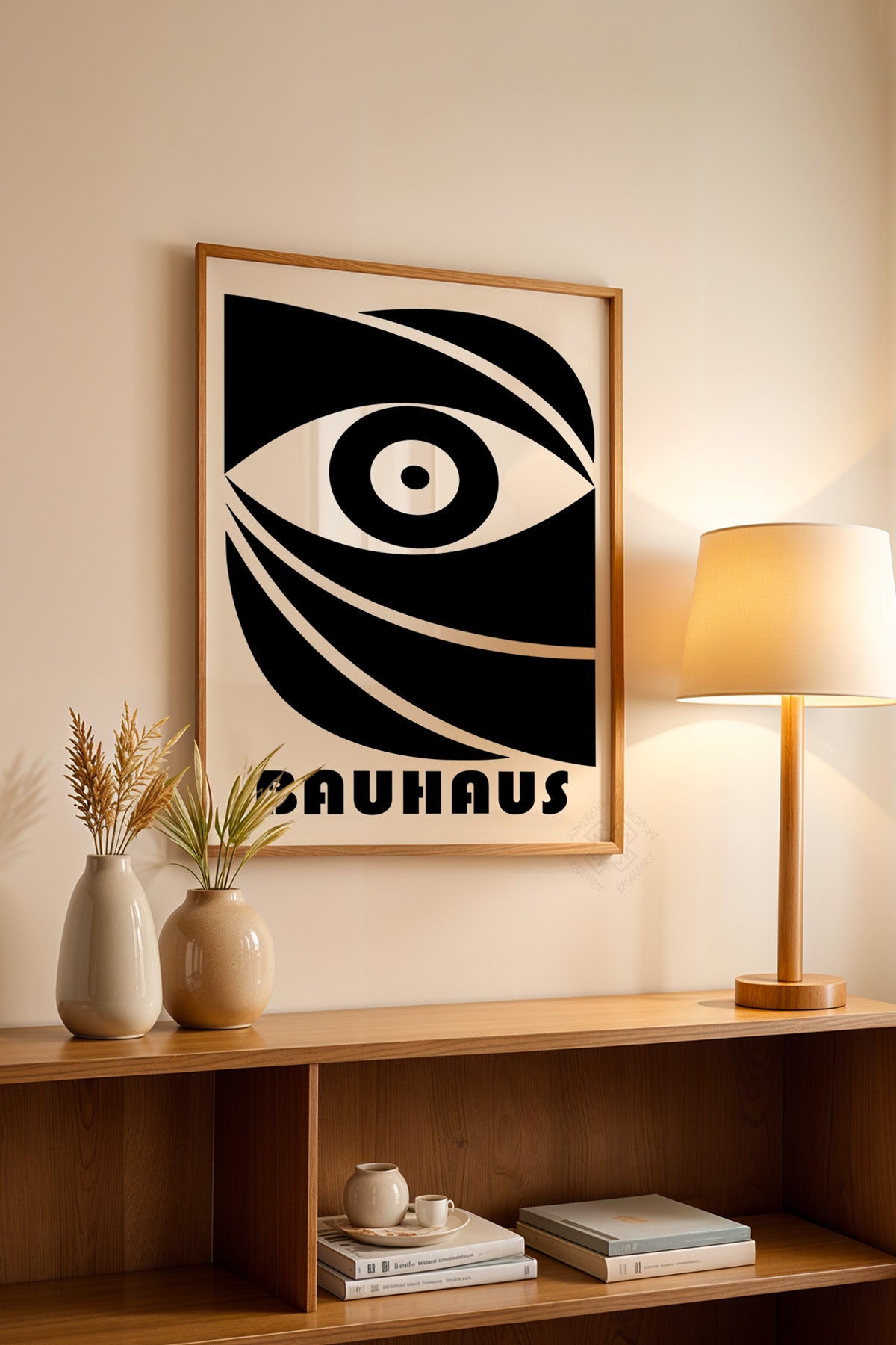 Bauhaus Serisi Ahşap Çerçeveli Poster, Tablo No:60
