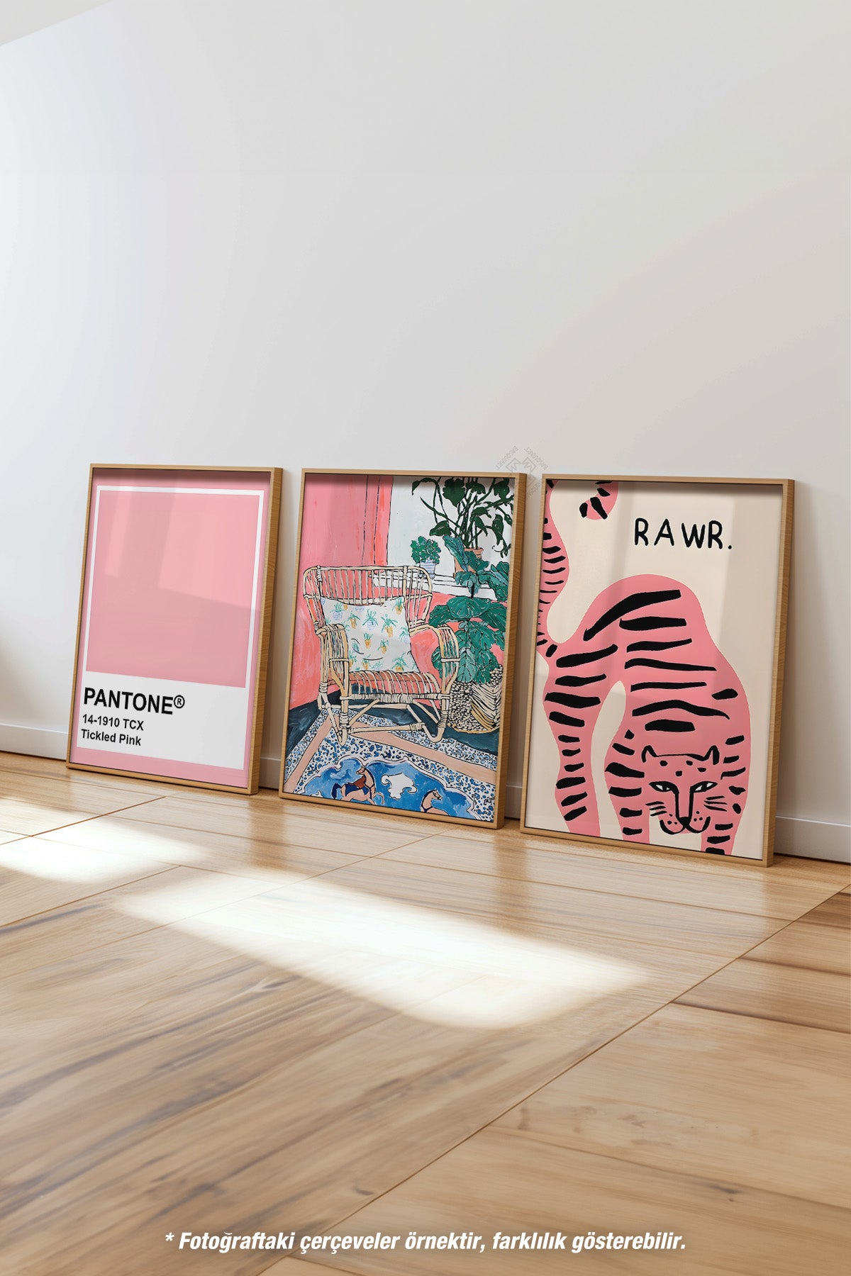Grafik Tasarım 3'lü Ahşap Çerçeveli Poster, Tablo Seti No:27