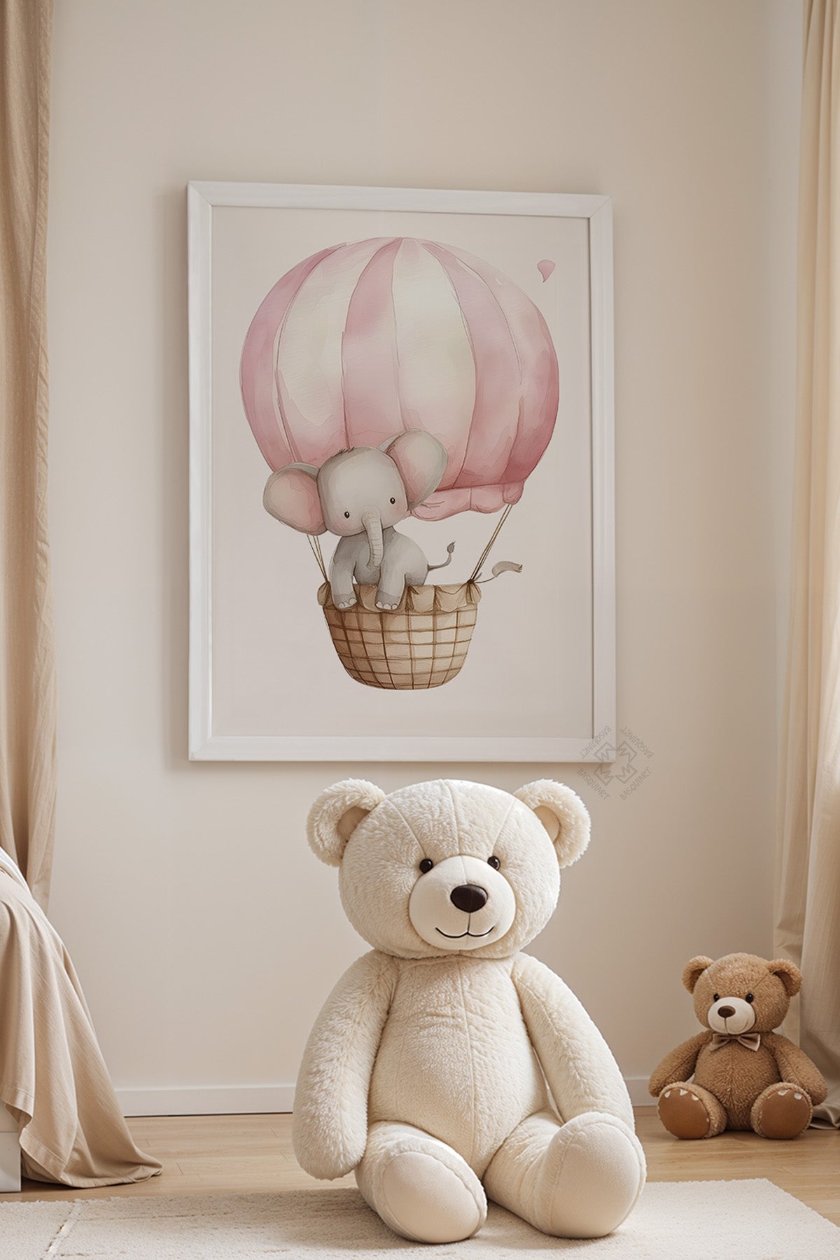 Çocuk Odası, Bebek Odası Beyaz Çerçeveli Poster, Tablo No:45