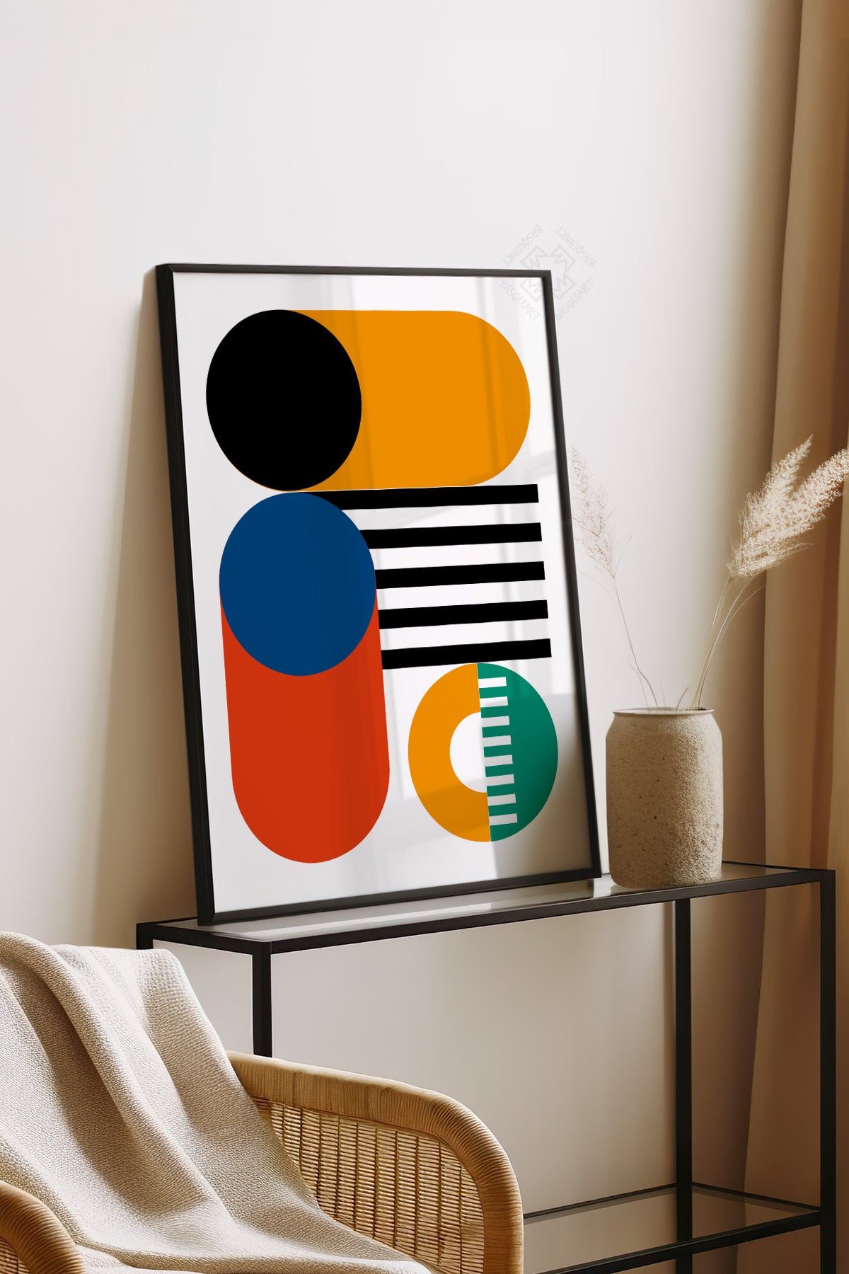 Bauhaus Serisi Siyah Çerçeveli Poster, Tablo No:4