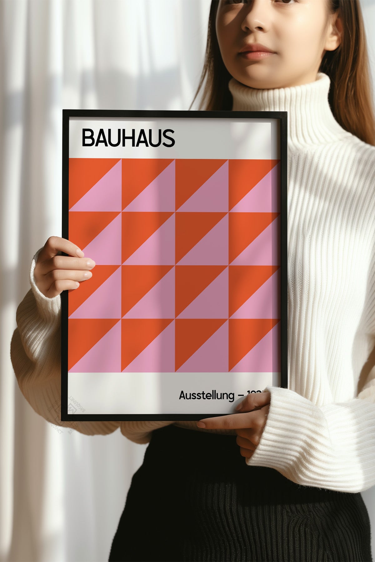 Bauhaus Serisi Siyah Çerçeveli Poster, Tablo No:124