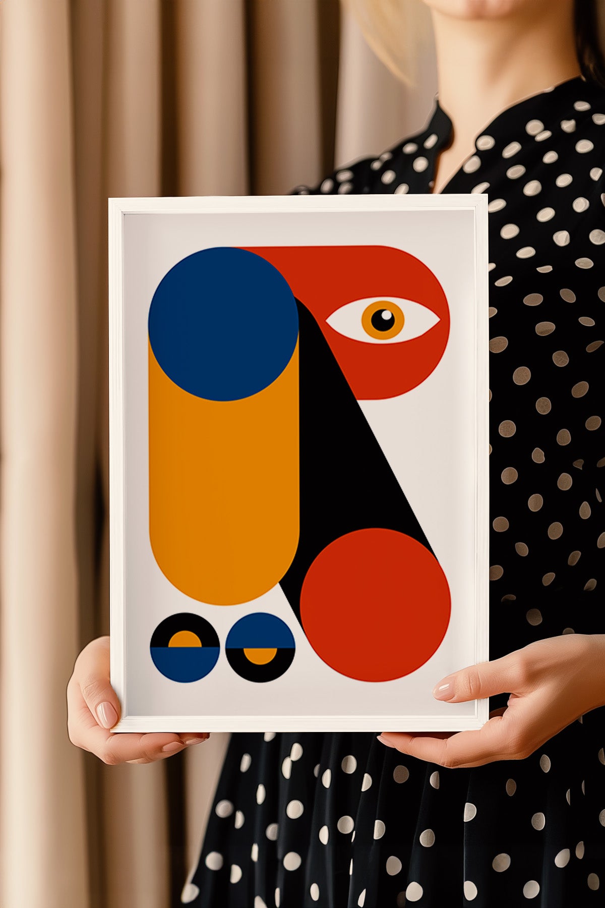 Bauhaus Serisi Beyaz Çerçeveli Poster, Tablo No:5