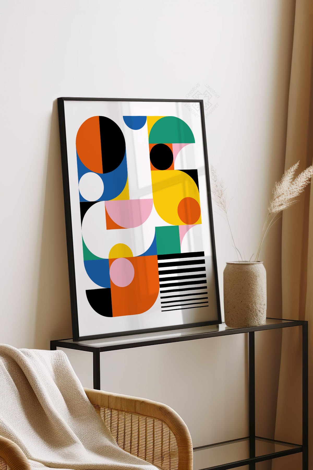 Bauhaus Serisi Siyah Çerçeveli Poster, Tablo No:11