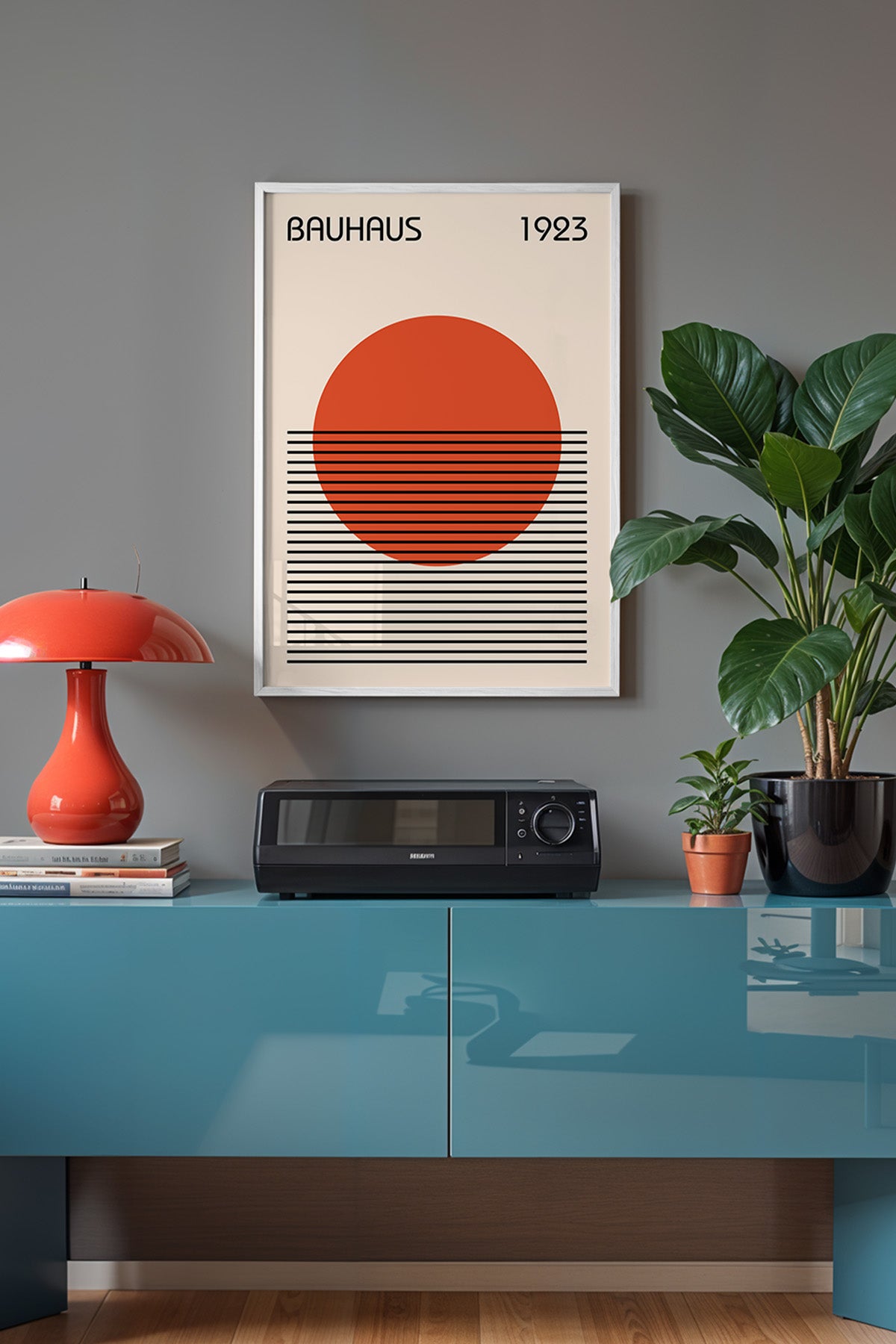 Bauhaus Serisi Beyaz Çerçeveli Poster, Tablo No:27