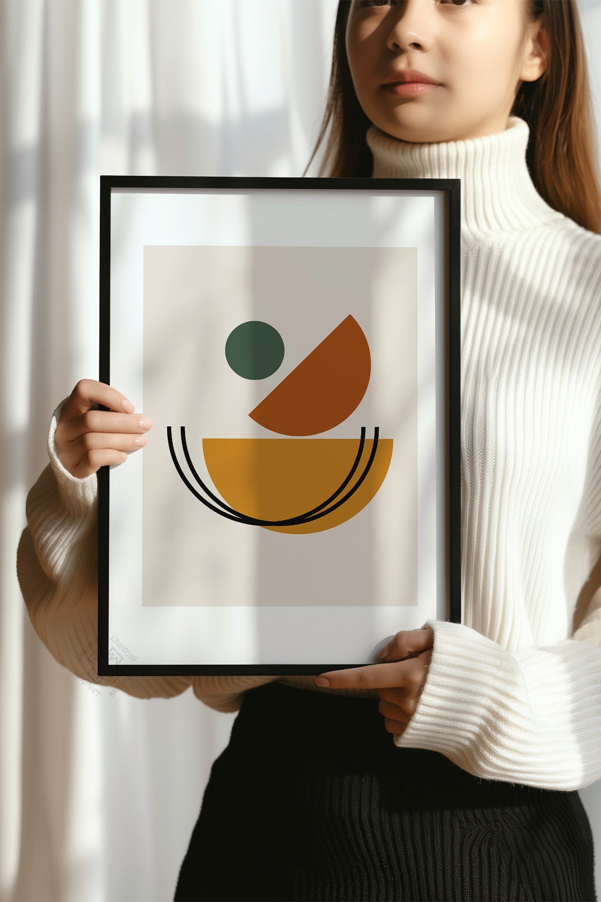 Bauhaus Serisi Siyah Çerçeveli Poster, Tablo No:100