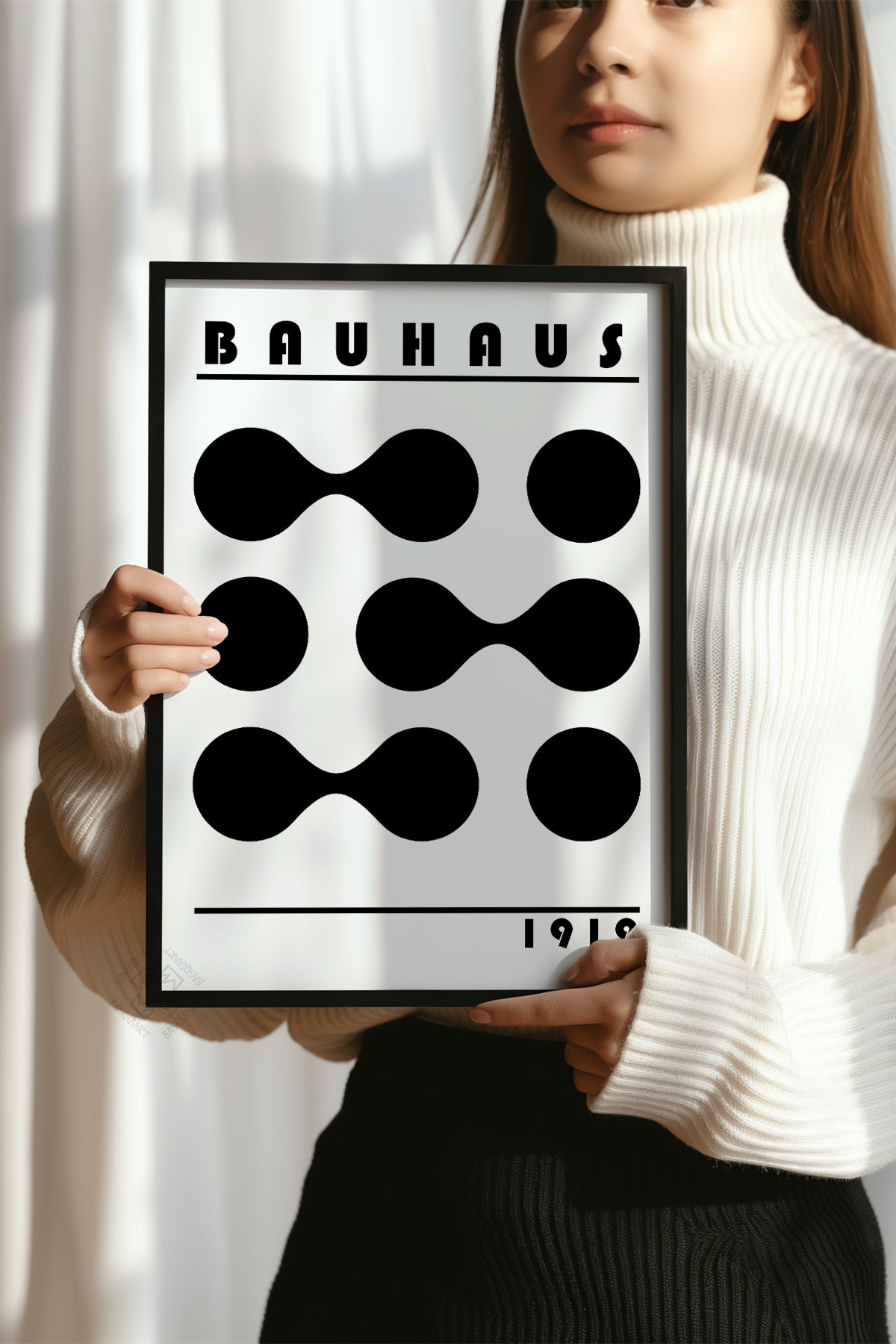Bauhaus Serisi Siyah Çerçeveli Poster, Tablo No:53