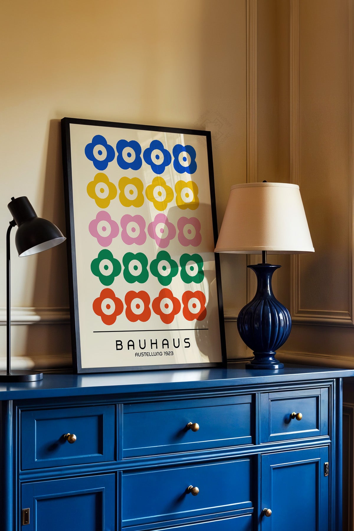 Bauhaus Serisi Siyah Çerçeveli Poster, Tablo No:97
