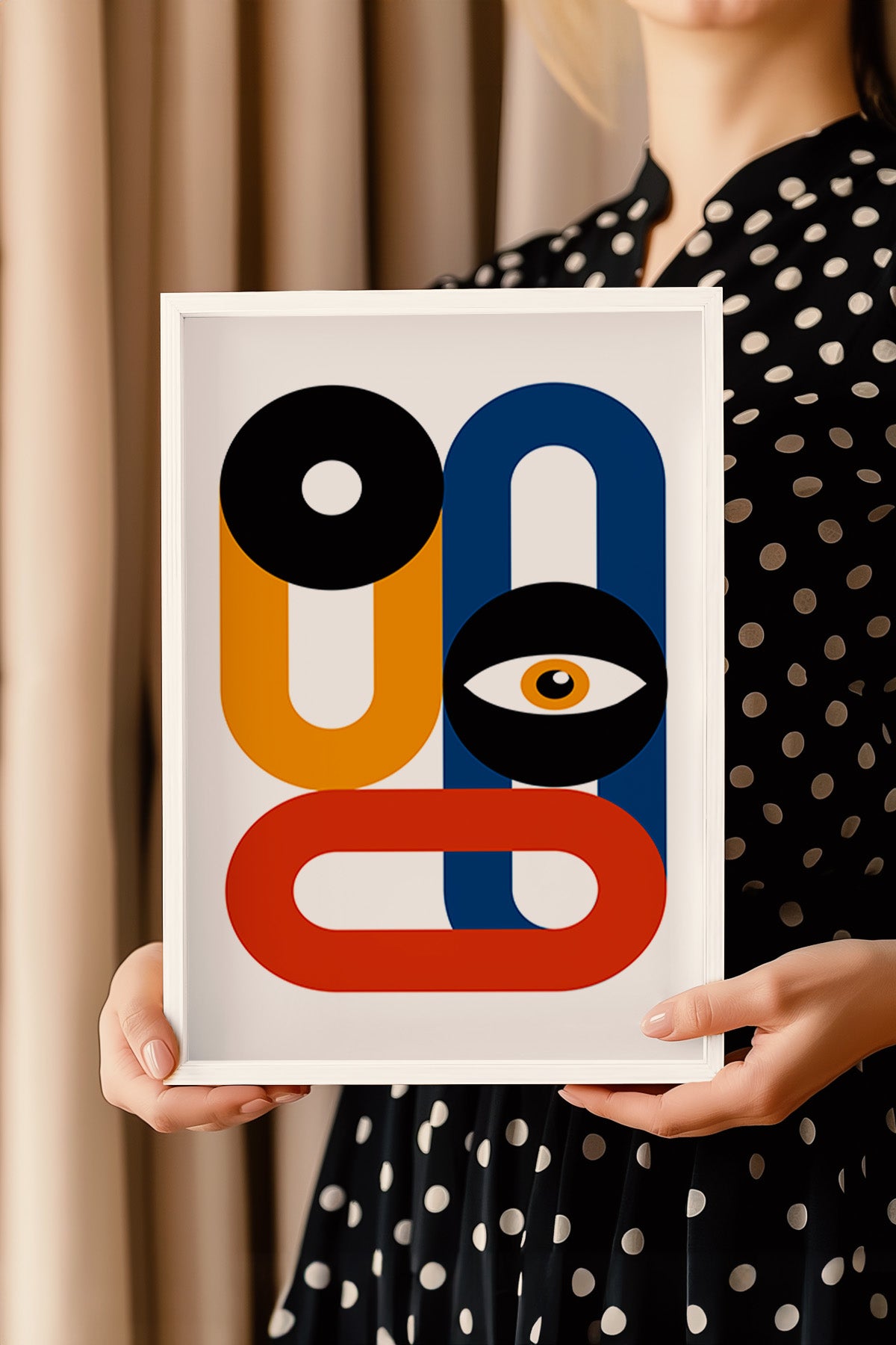 Bauhaus Serisi Beyaz Çerçeveli Poster, Tablo No:2