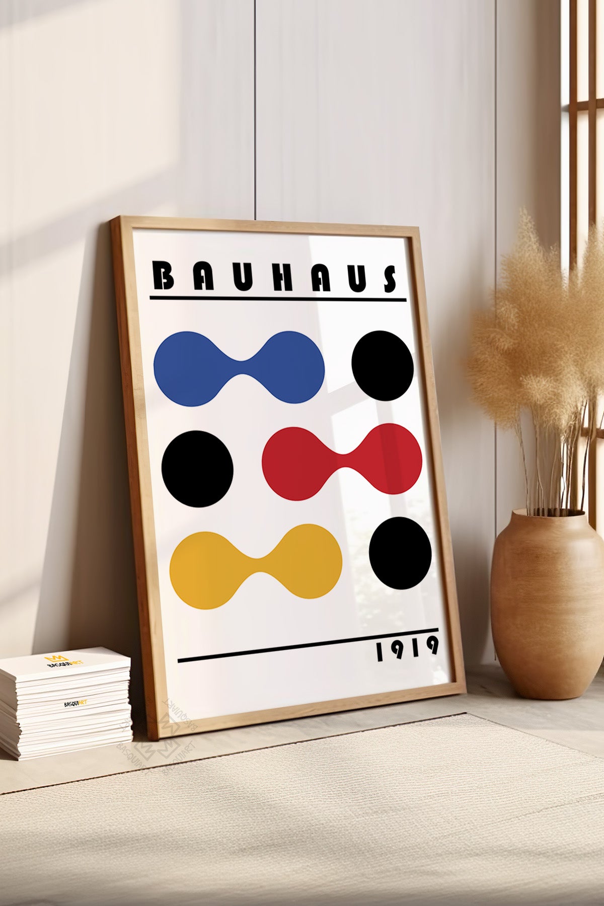 Bauhaus Serisi Ahşap Çerçeveli Poster, Tablo No:54
