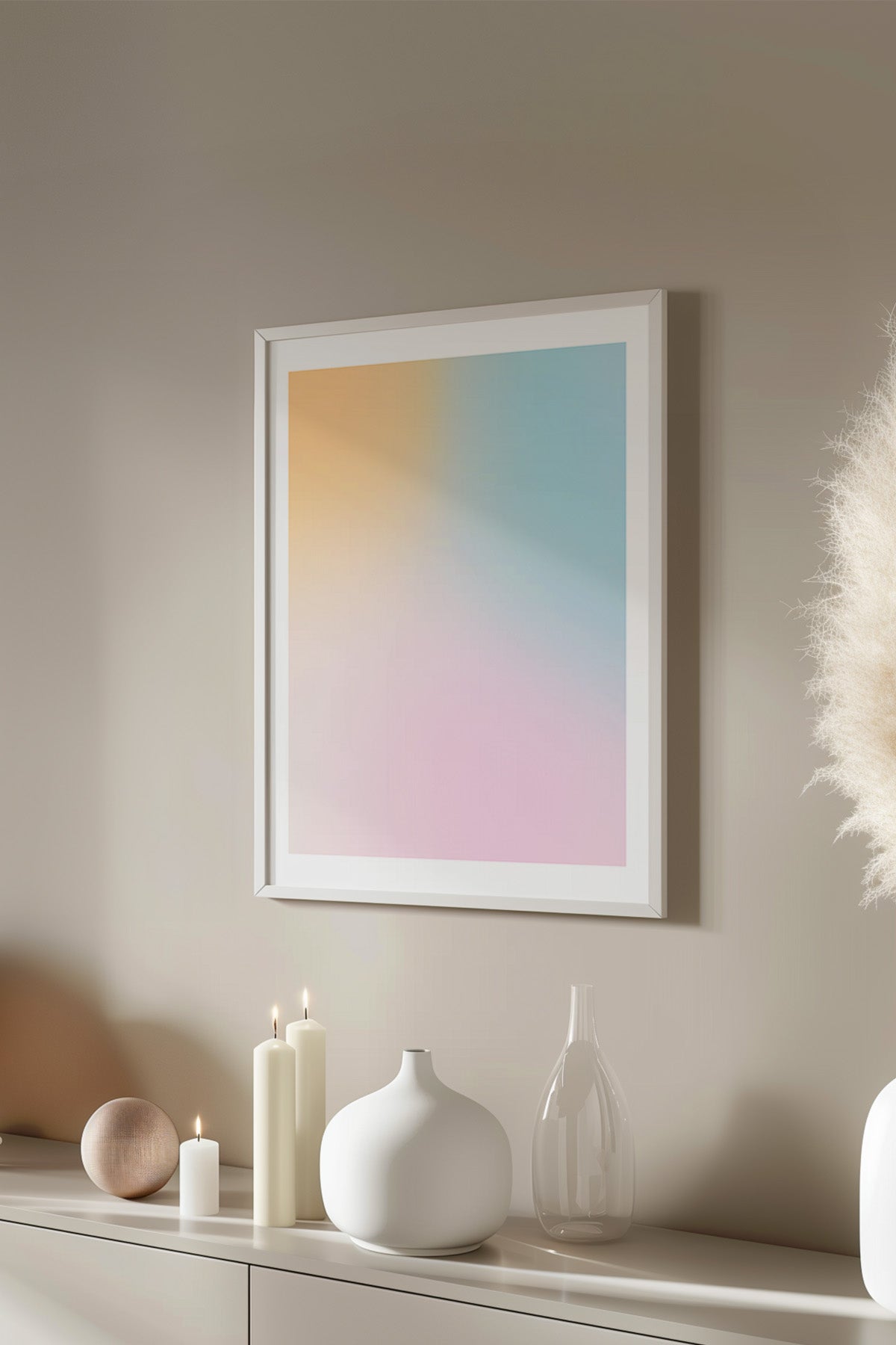Aura Serisi Beyaz Çerçeveli Poster, Tablo No:25