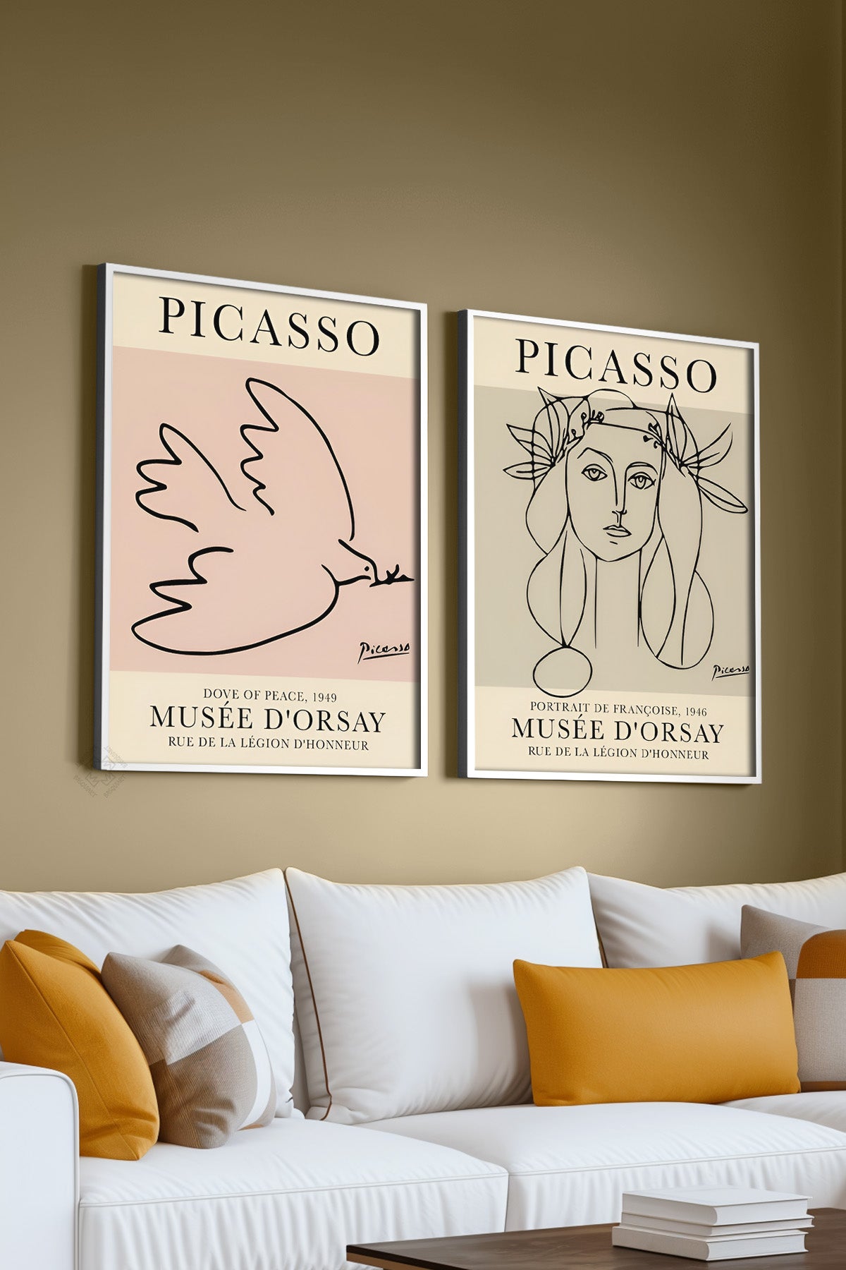 Picasso 2'li Beyaz Çerçeveli Poster, Tablo Seti No:23