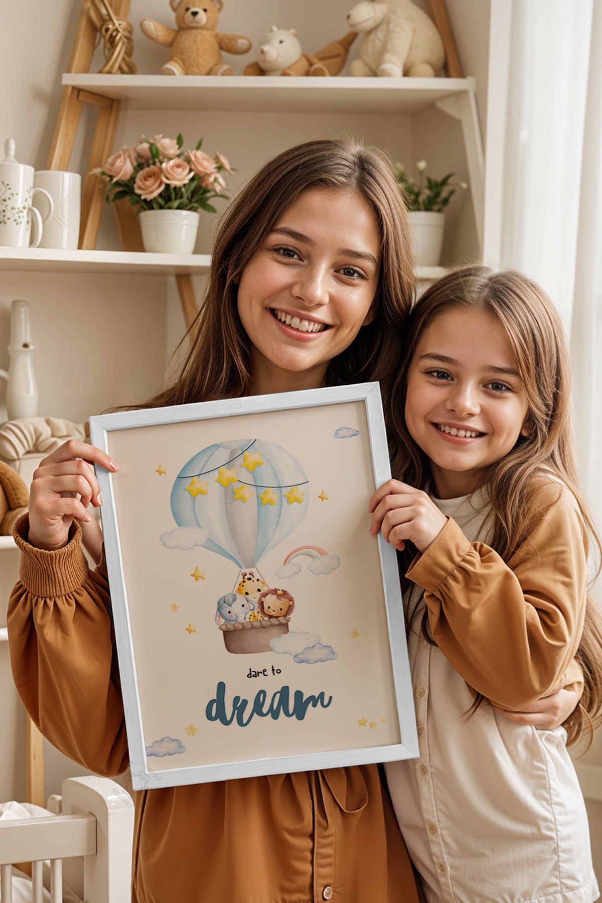 Çocuk Odası, Bebek Odası Beyaz Çerçeveli Poster, Tablo No:23