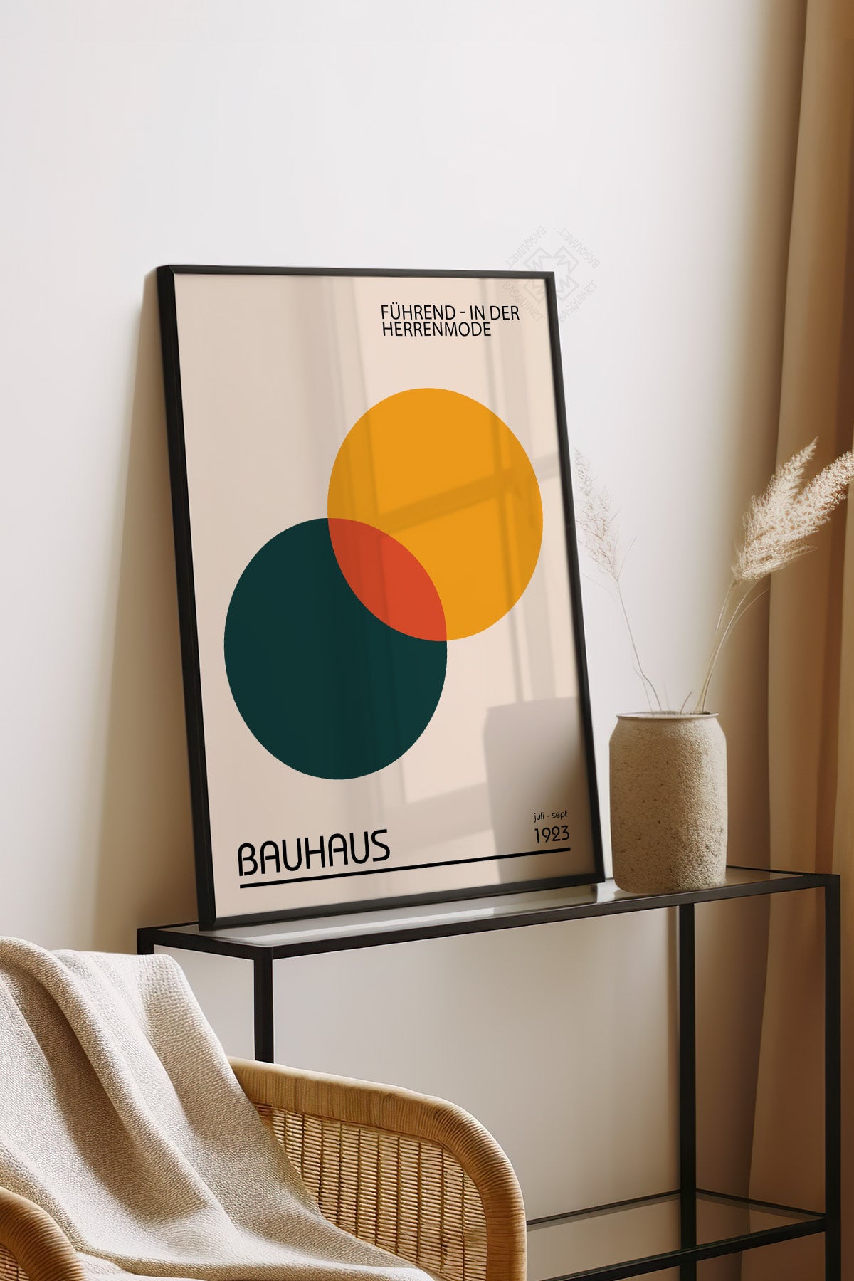 Bauhaus Serisi Siyah Çerçeveli Poster, Tablo No:22