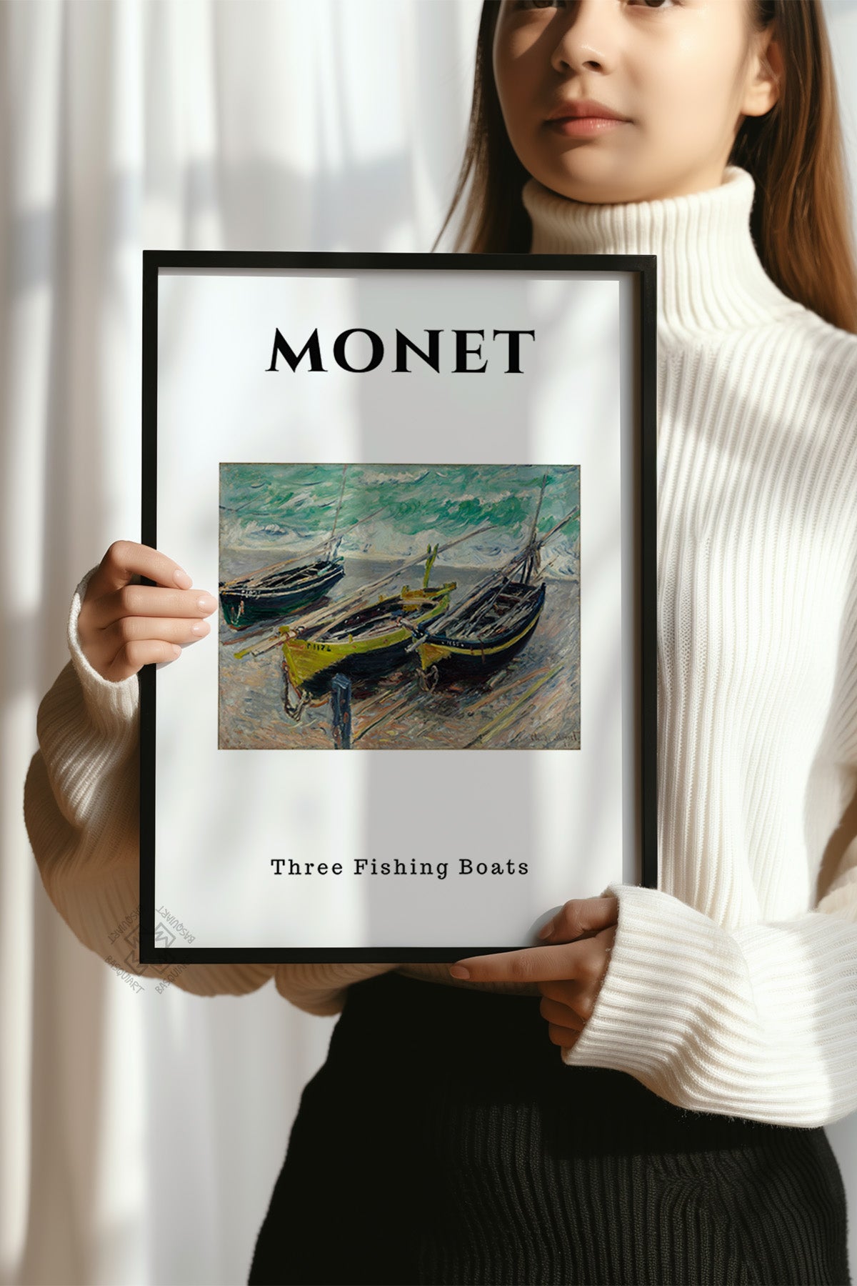 Claude Monet Serisi Siyah Çerçeveli Poster, Tablo Duvar Dekoru No:10