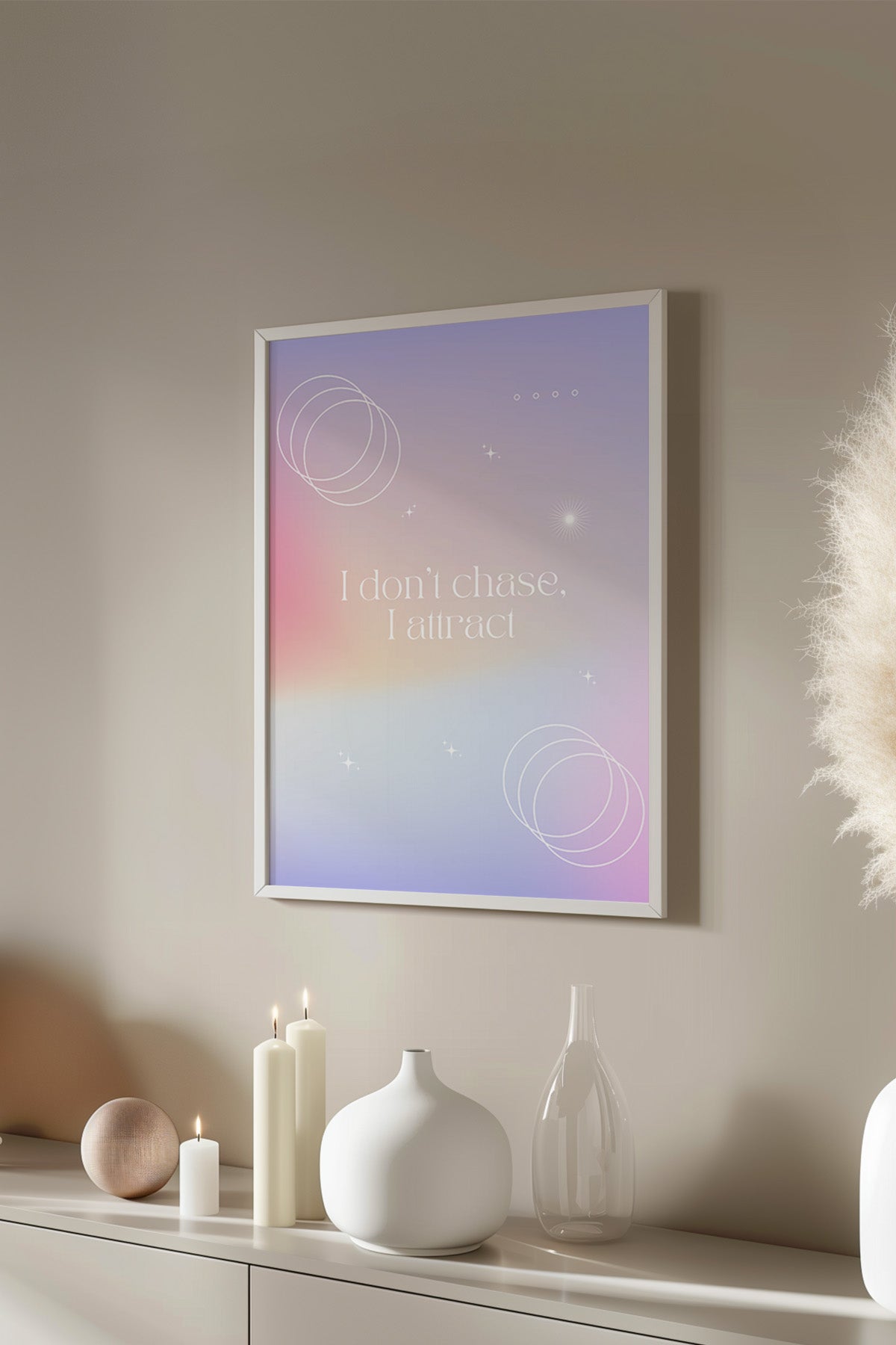 Aura Serisi Beyaz Çerçeveli Poster, Tablo No:102