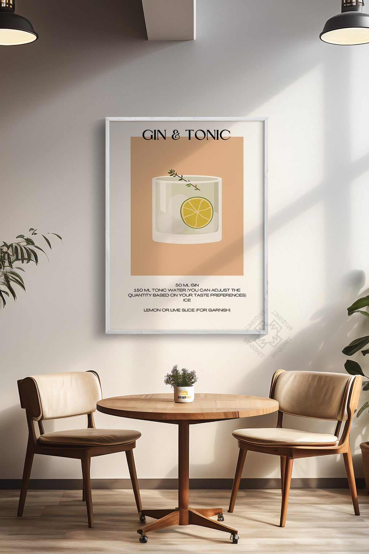 Kokteyl Serisi Beyaz Çerçeveli Poster, Tablo, Cafe, Restoran, Mutfak Duvar Dekoru No:23