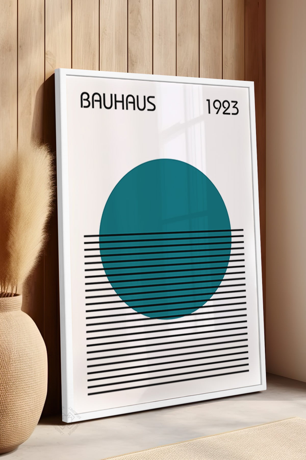 Bauhaus Serisi Beyaz Çerçeveli Poster, Tablo No:39