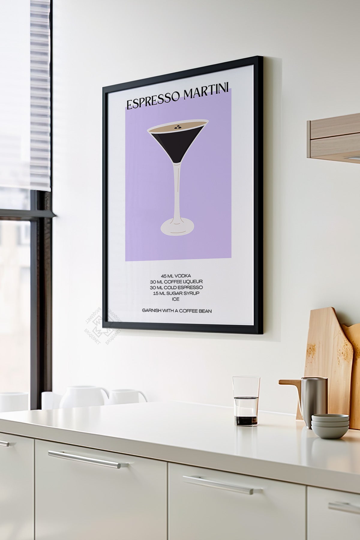 Kokteyl Serisi Siyah Çerçeveli Poster, Tablo, Cafe, Restoran, Mutfak Duvar Dekoru No:16