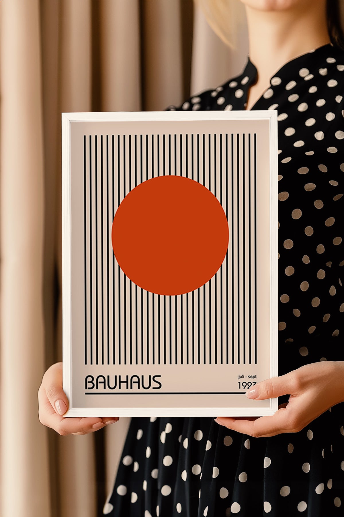 Bauhaus Serisi Beyaz Çerçeveli Poster, Tablo No:28