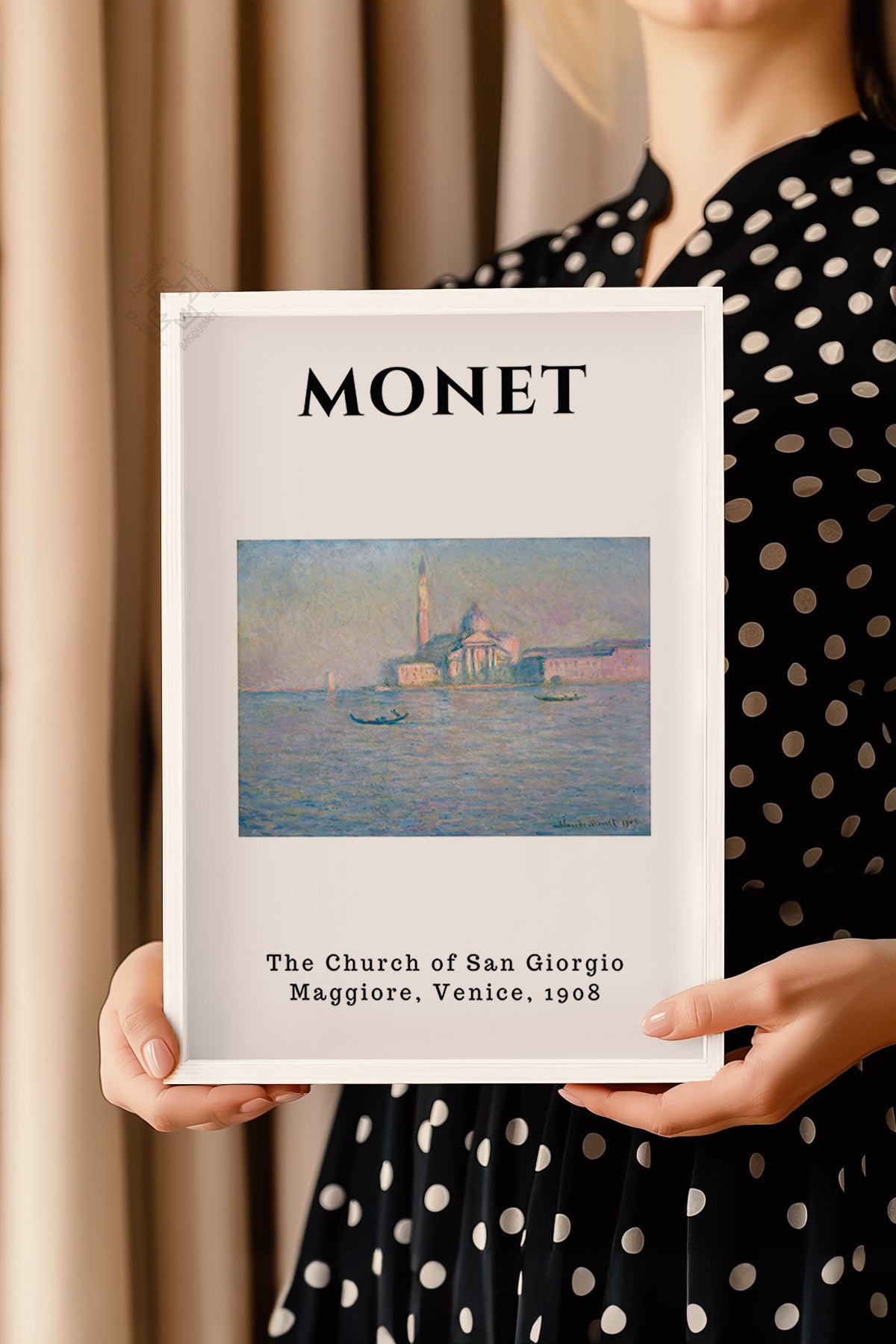 Claude Monet Serisi Beyaz Çerçeveli Poster, Tablo Duvar Dekoru No:18