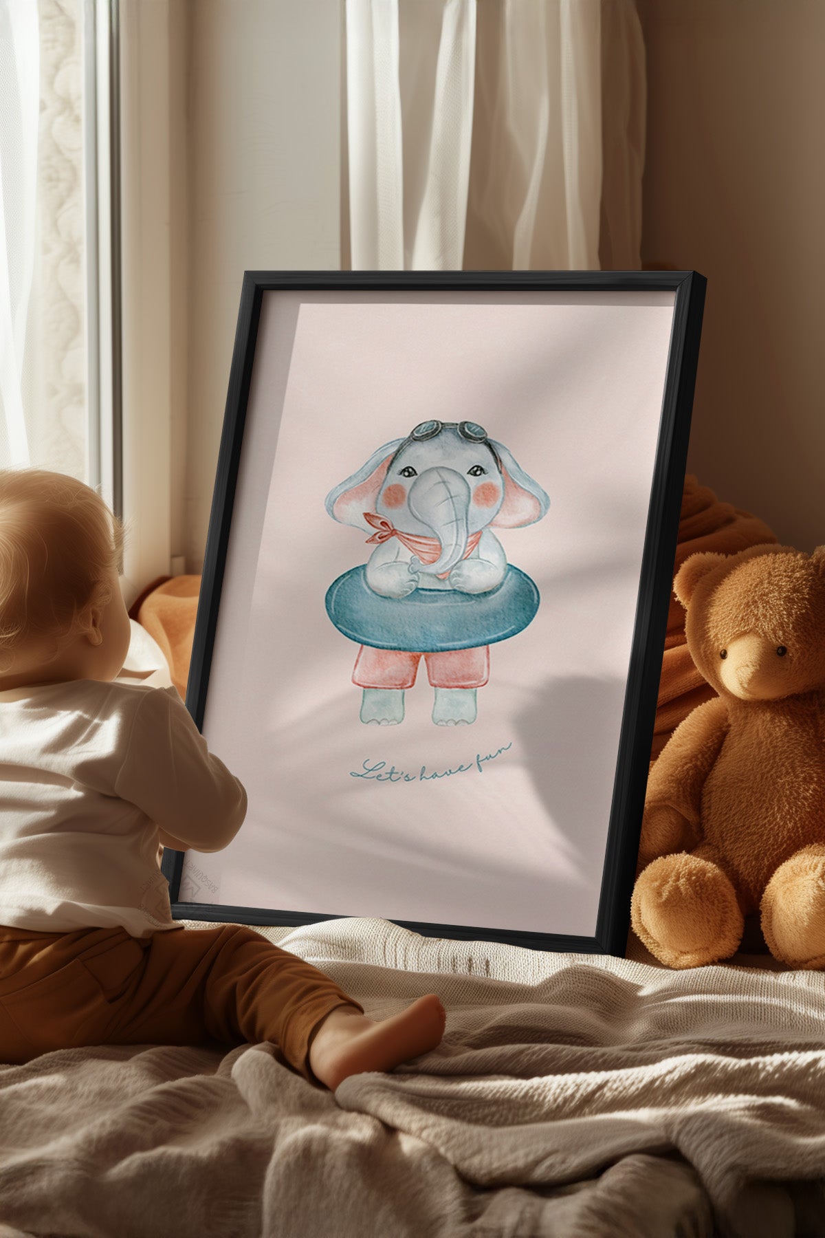 Çocuk Odası, Bebek Odası Siyah Çerçeveli Poster, Tablo No:34