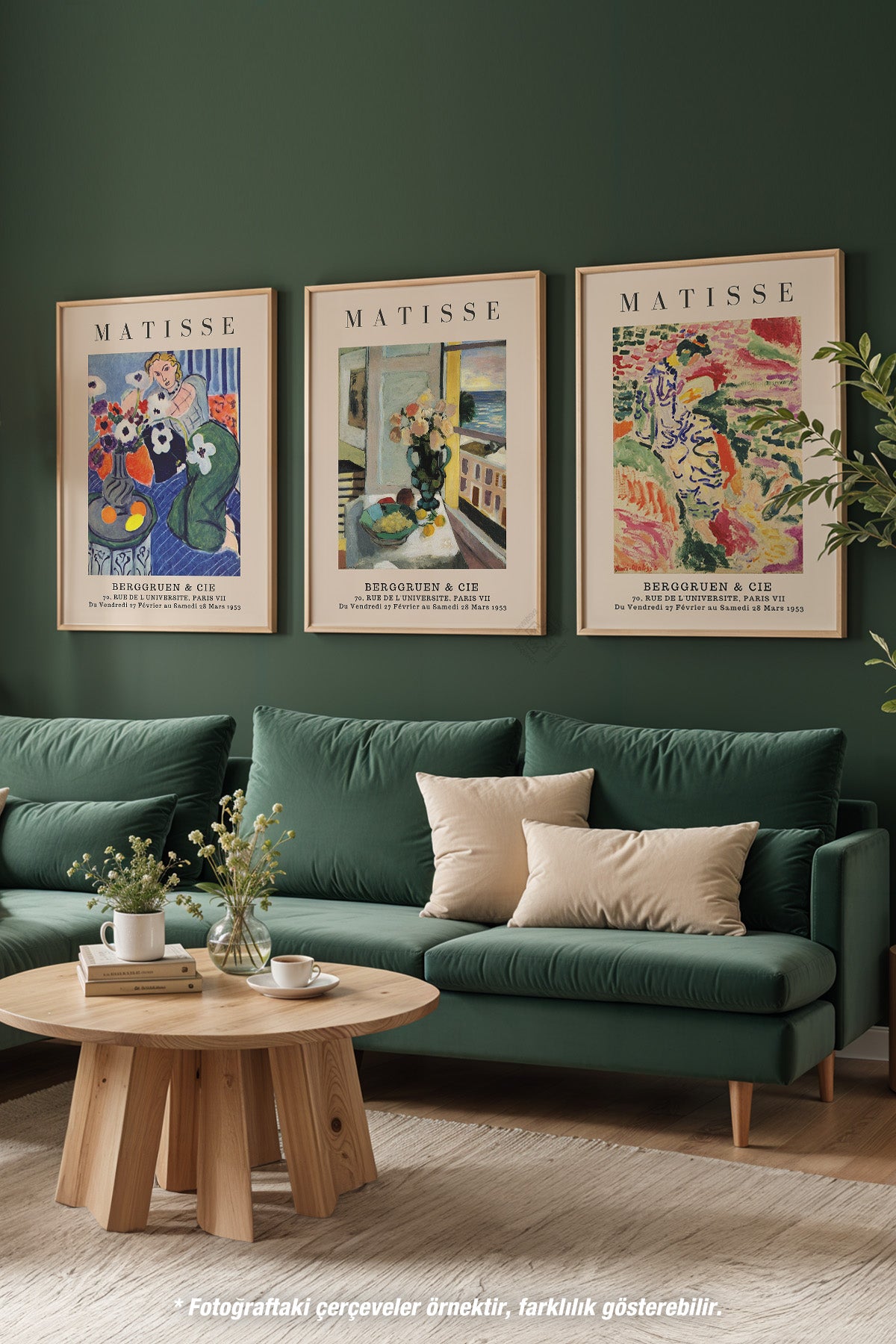 Matisse 3'lü Ahşap Çerçeveli Poster, Tablo Seti No:16
