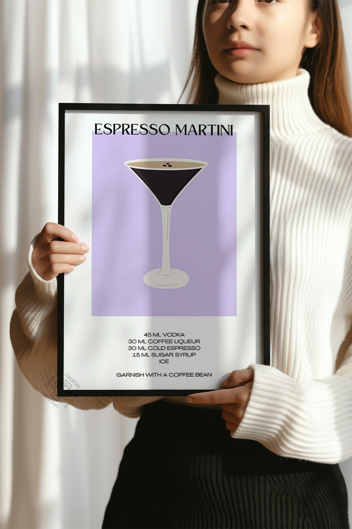 Kokteyl Serisi Siyah Çerçeveli Poster, Tablo, Cafe, Restoran, Mutfak Duvar Dekoru No:16