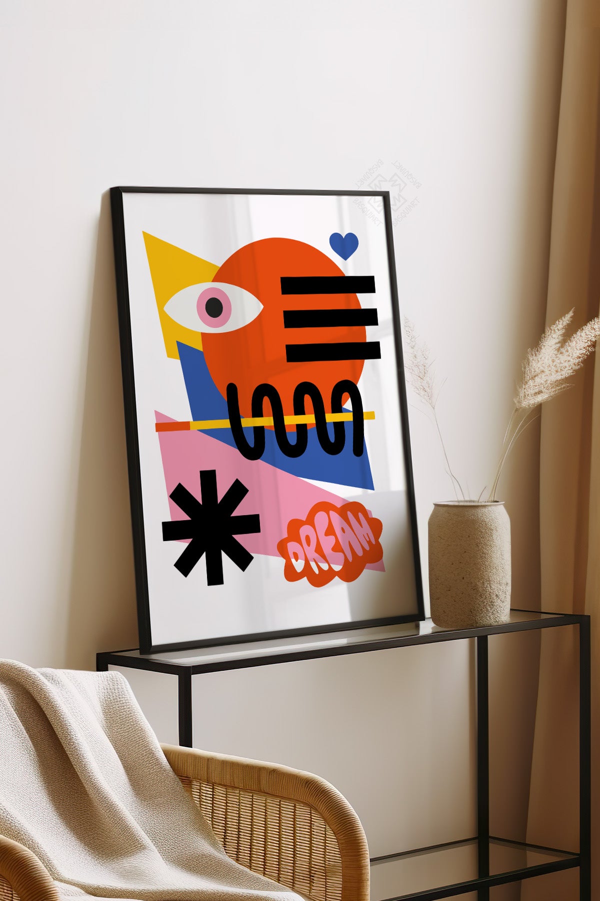 Bauhaus Serisi Siyah Çerçeveli Poster, Tablo No:7